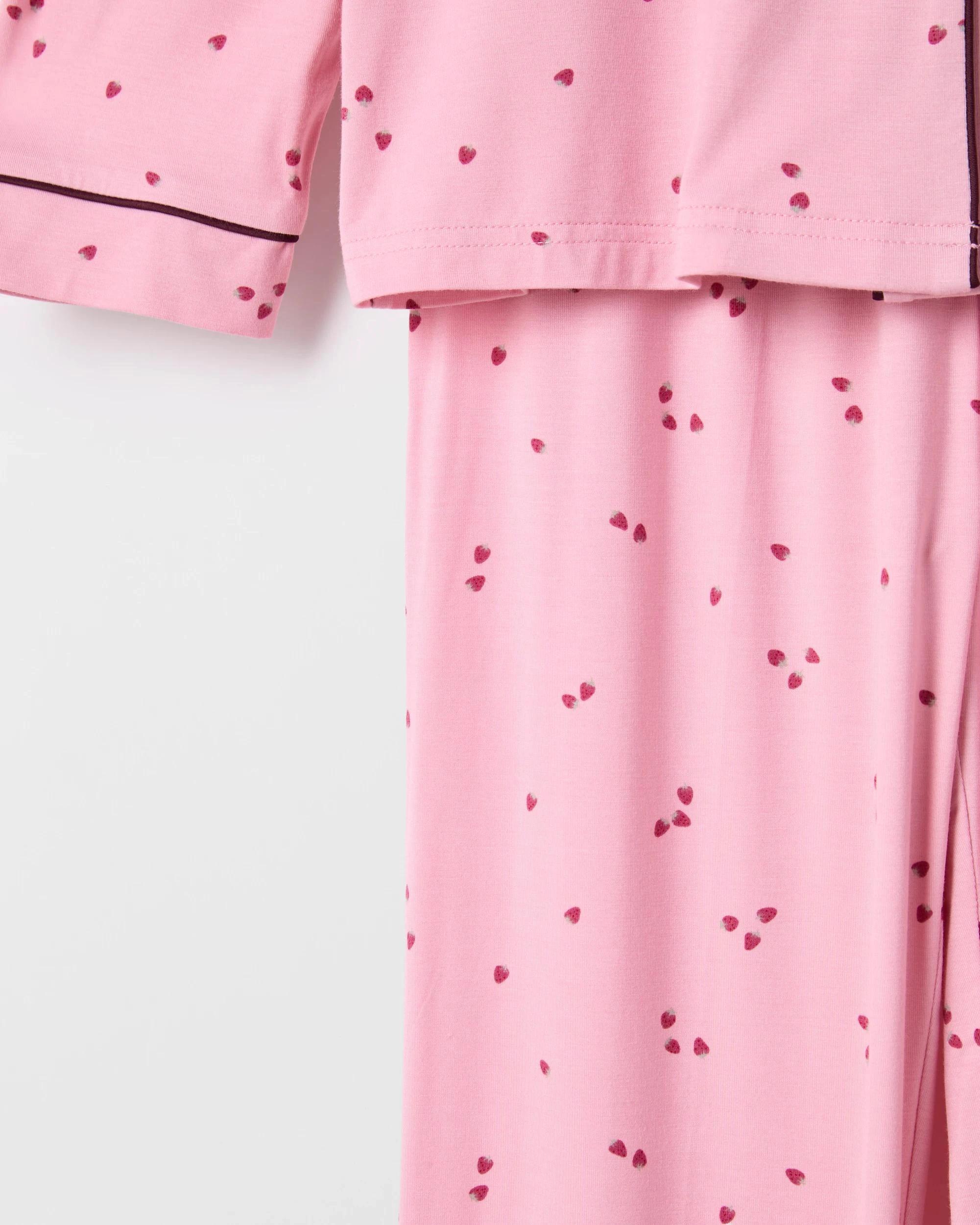 9 Target Kids Bamboo Older Girls Button Through Pyjama Set PINK STRAWBERRY, 9 of 9