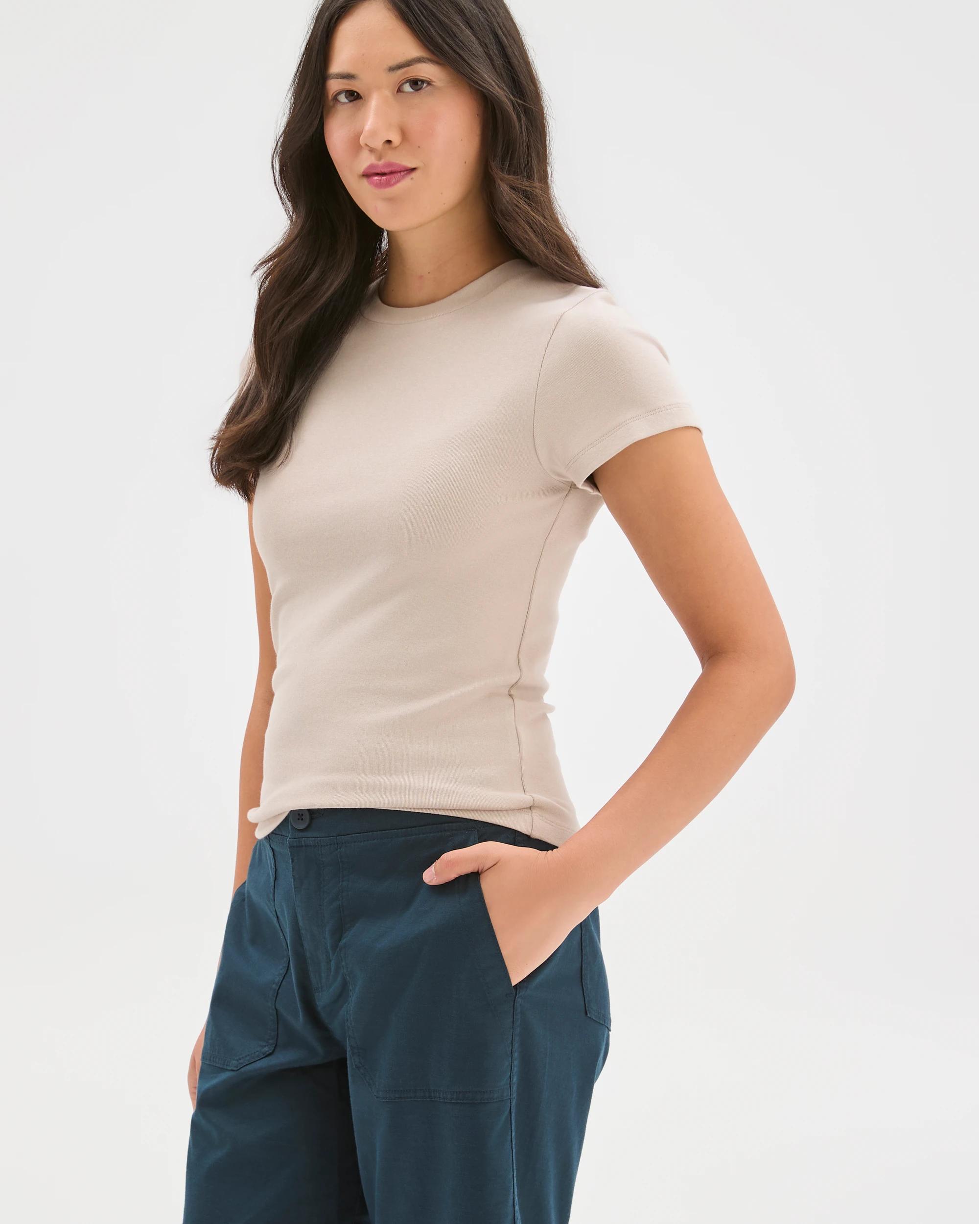 4 Target Woman Australian Cotton Blend Rib Waist Shorts DEEP OCEAN, 4 of 7