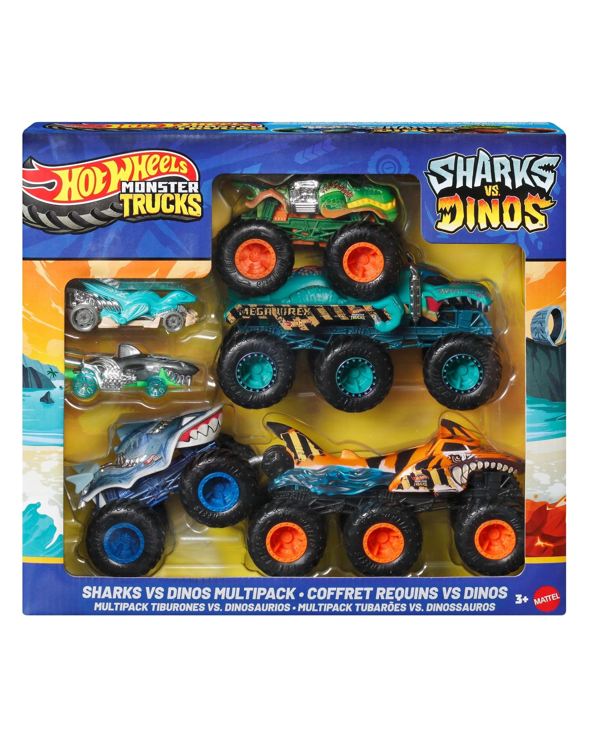 1 Mattel Hot Wheels Monster Trucks Sharks vs Dinos Multipack, 1 of 6