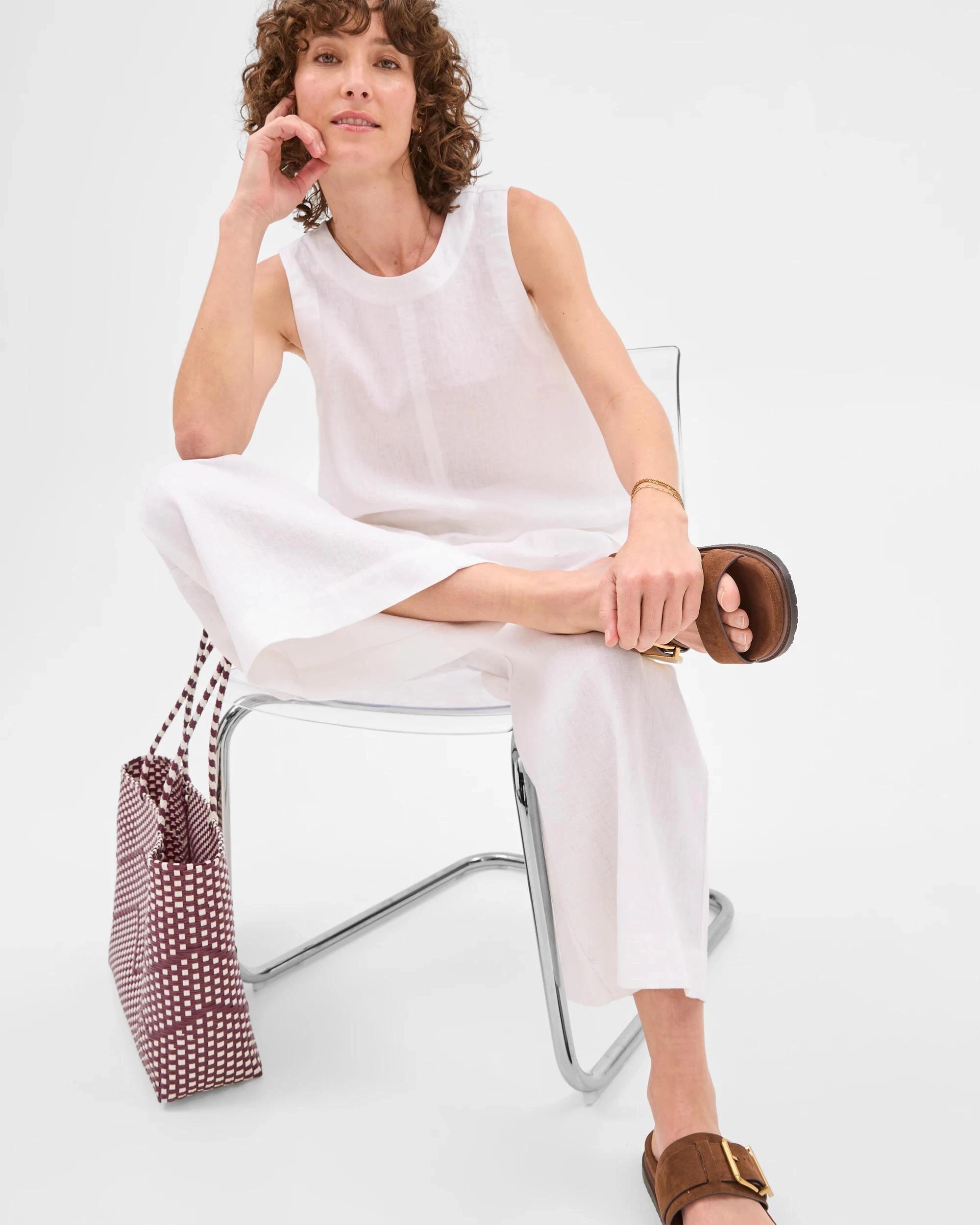 6 Target European Linen Cropped Pants WHITE, 6 of 7