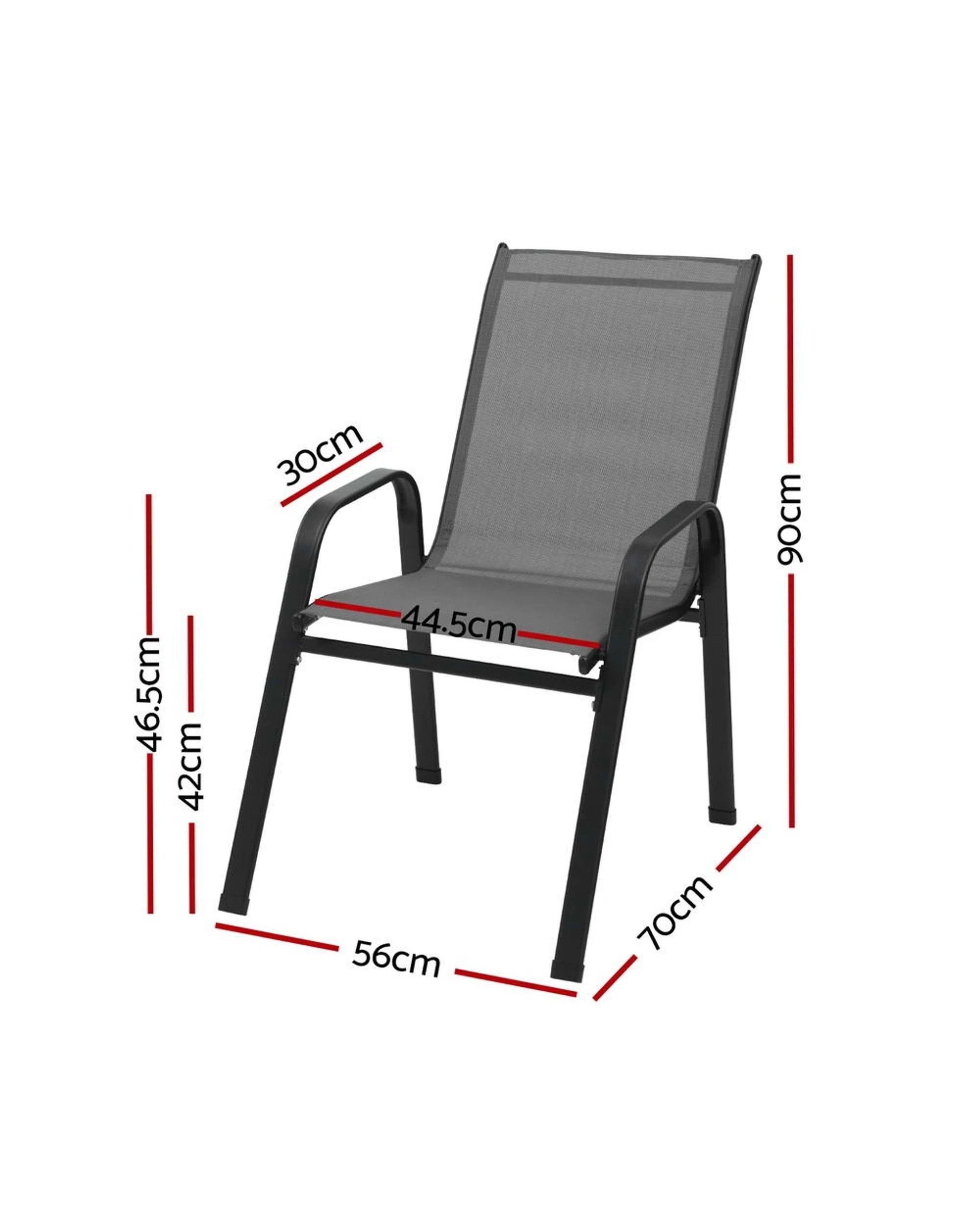 3 Gardeon 6PC Outdoor Dining Chairs - Grey, 3 of 6