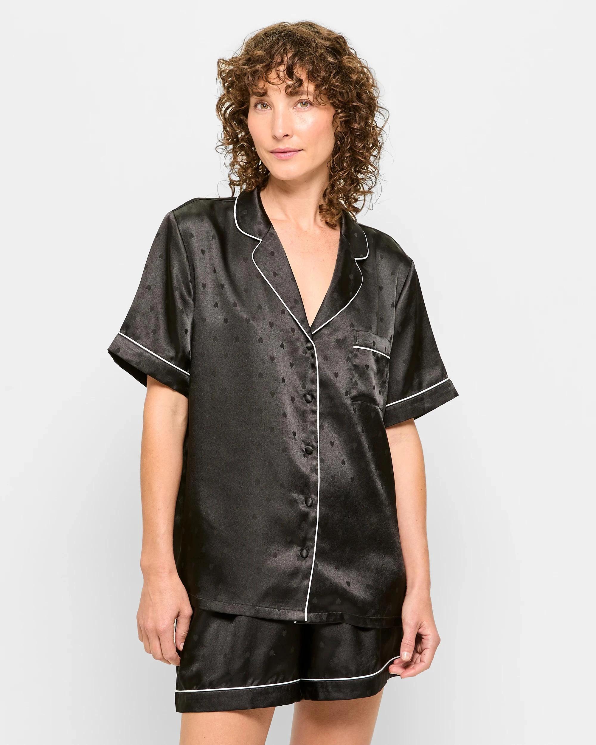 1 Target Short Satin Pyjama Set BLACK HEARTS, 1 of 5