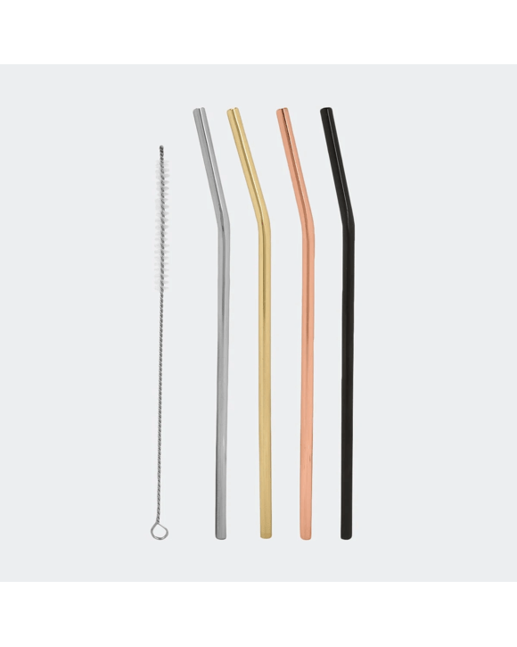 4 Pack Multi Colour Metal Straws