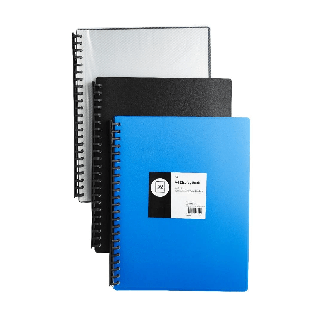 4 Keji Display Book A4 20 Pocket Refillable Light Weight Black, 4 of 4