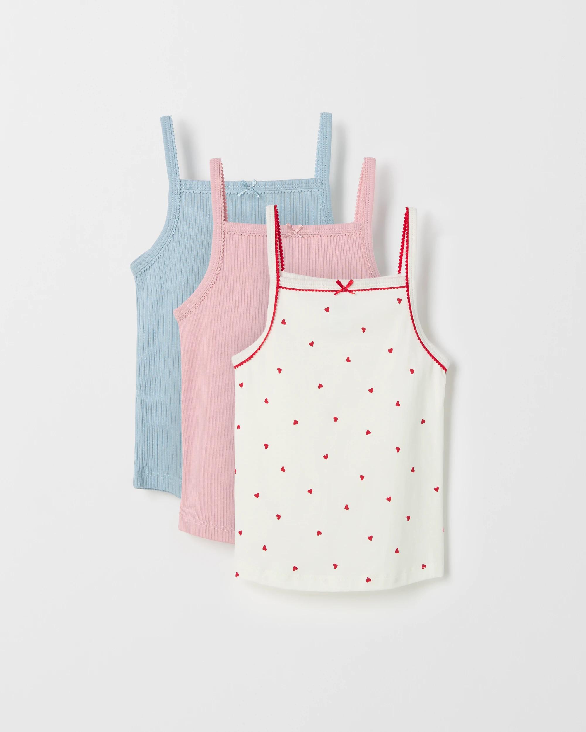 1 Maxx Australian Cotton 3 Pack Younger Girls Camisole HEART, 1 of 5