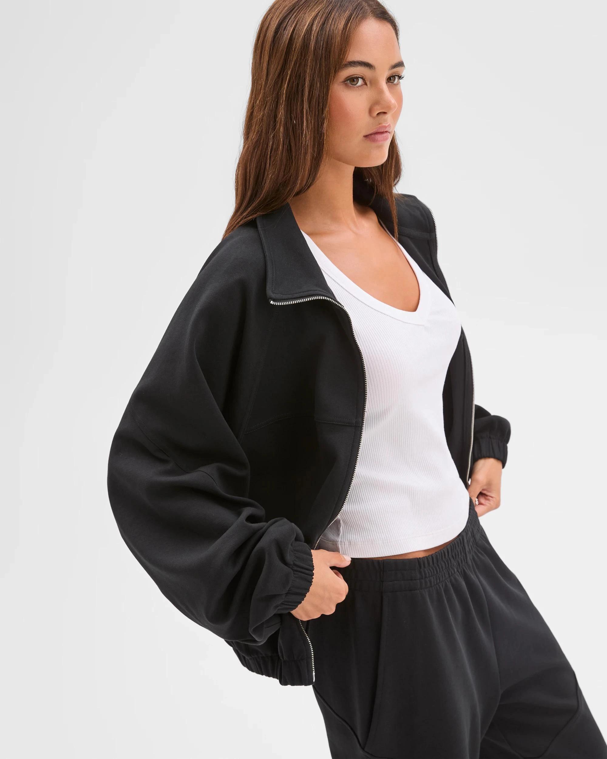 3 Lily Loves Australian Cotton Blend Zip Through Jumper BLACK, 3 of 6