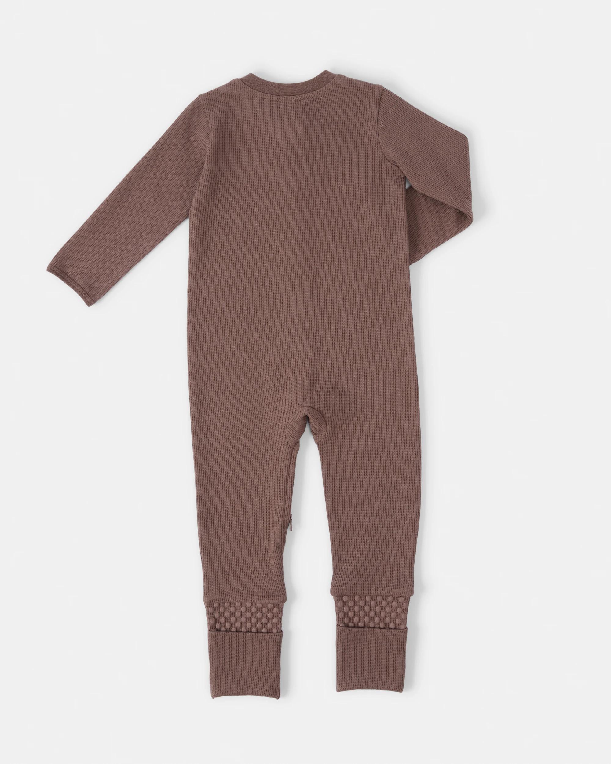 2 Cotton Waffle Turn Cuff Coverall Brwn Bonap, 2 of 3
