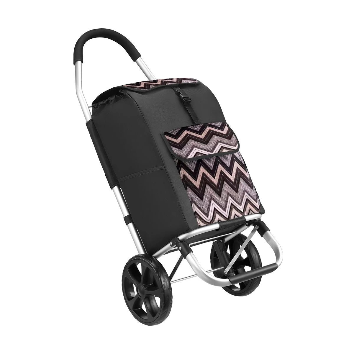2 AUSWAY Shopping Trolley Cart with Bags Foldable Aluminium Dolly Grocery Wheeled Waterproof, 2 of 2