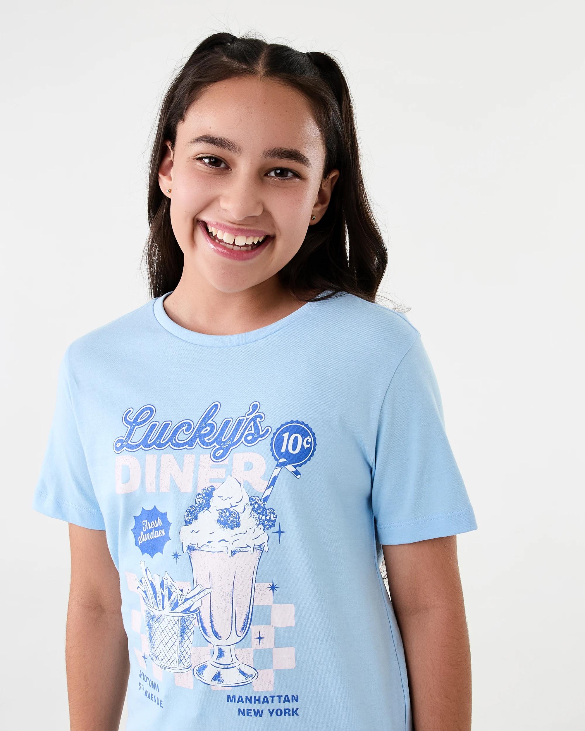3 Short Sleeve Printed T-shirt Blue Food, 3 of 7