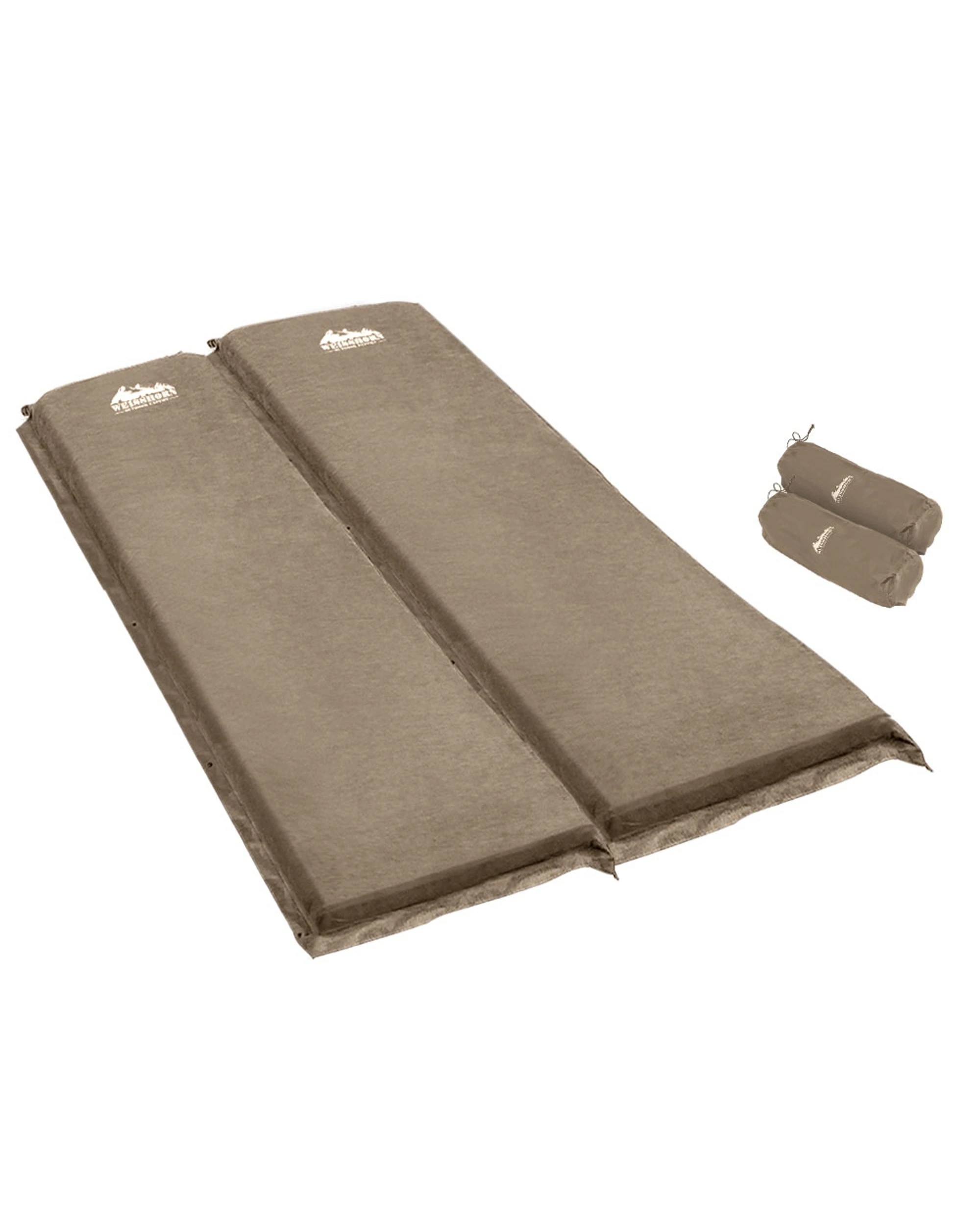 1 Weisshorn Self Inflating Mattress Camping Sleeping Mat Air Bed Double Set Coffee - Brown, 1 of 5