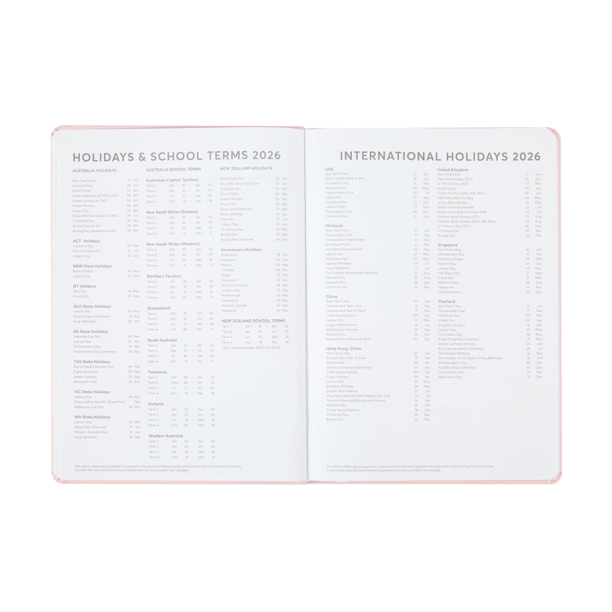 7 2026 Weekly Diary - Pink, 7 of 9