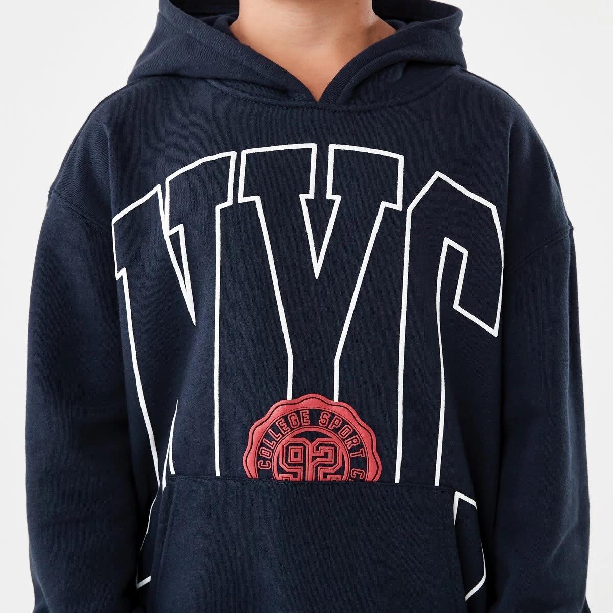 4 Print Pullover Hoodie With Pocket Blu Varsit, 4 of 7