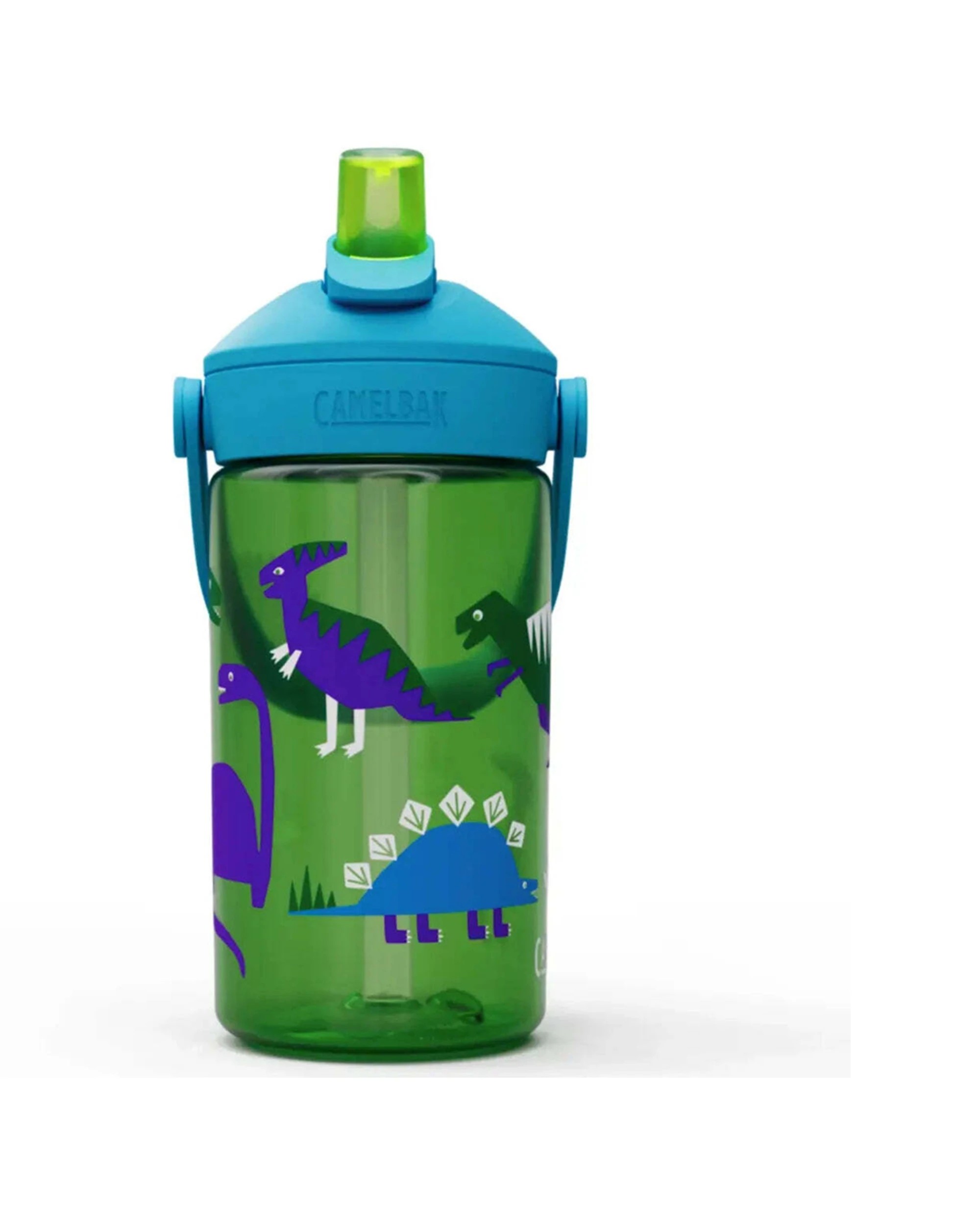 2 CamelBak Kids Thrive Flip Straw 400ml Drink Bottle Leakproof Hip Dinos - Green, 2 of 4