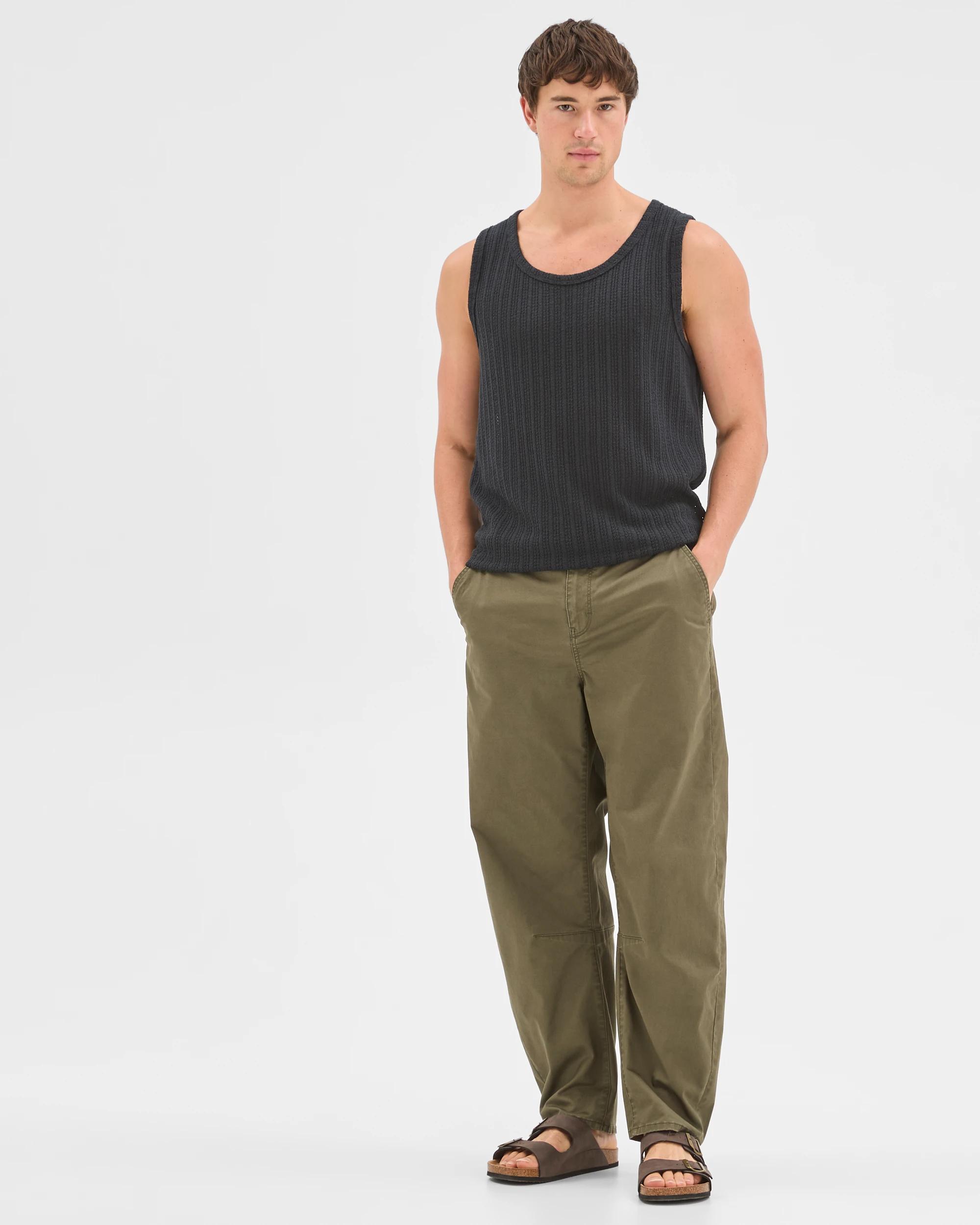 2 Commons Australian Cotton Blend Textured Tank Top BLACK, 2 of 6
