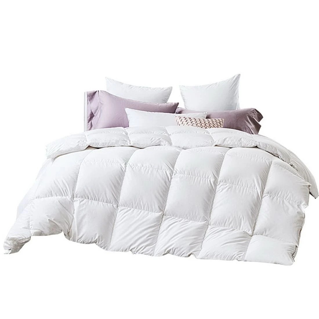 1 Giselle Bedding 500GSM Duck Down Feather Quilt King - White, 1 of 8