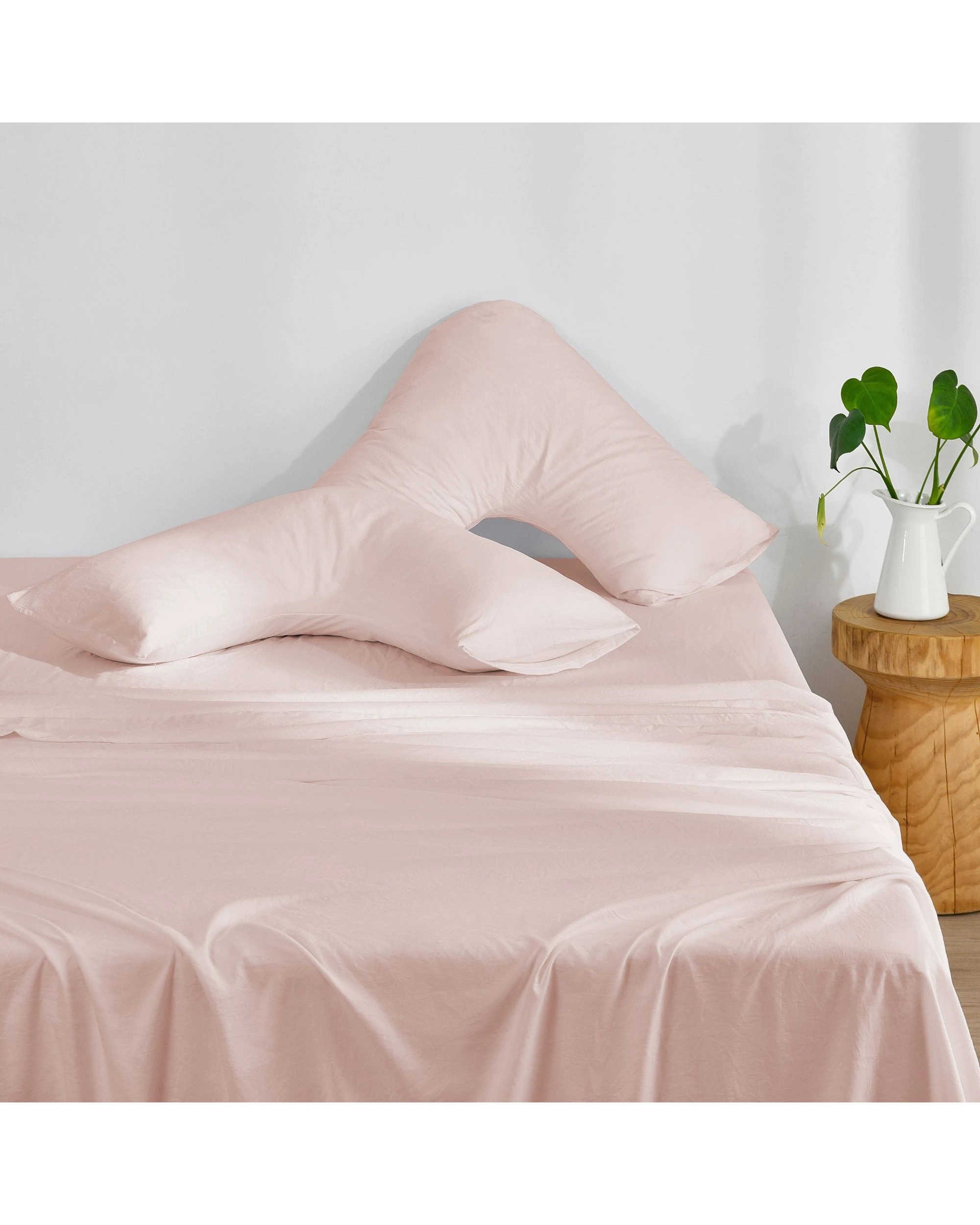 2 Dreamaker Superfine Washed Microfibre V-Shape Pillowcase Twin Pack - Blush Pink, 2 of 6