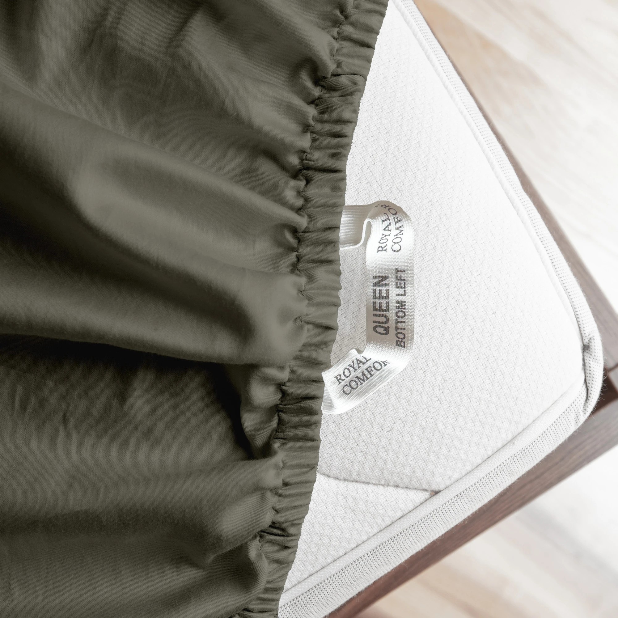 5 Royal Comfort Signature Bamboo Cotton Sheet Set - Double Bed - Green, 5 of 6