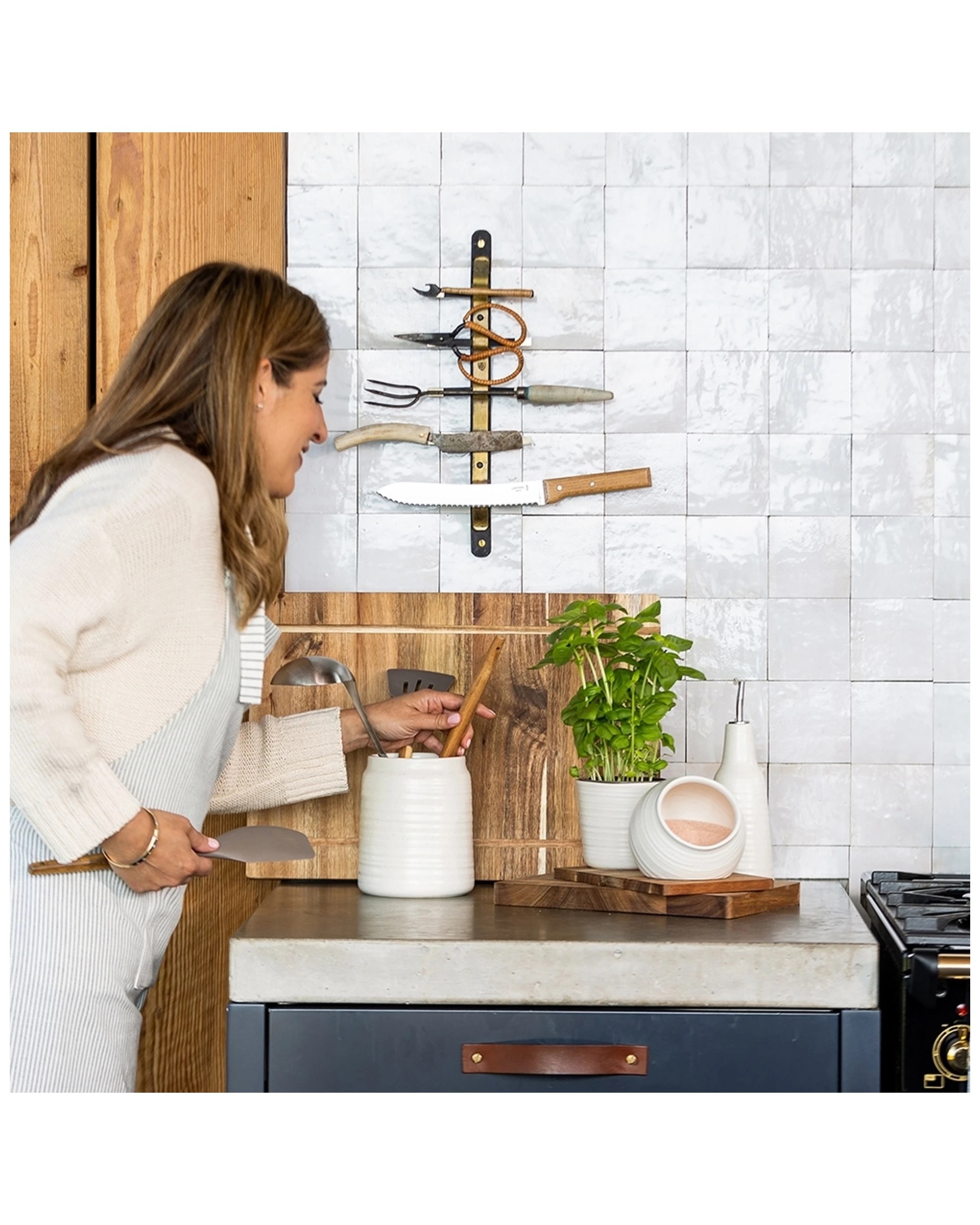 2 Ecology Ottawa Stoneware Rustic Utensil Holder/storage/organiser 16cm - Calico
 - Natural, 2 of 2