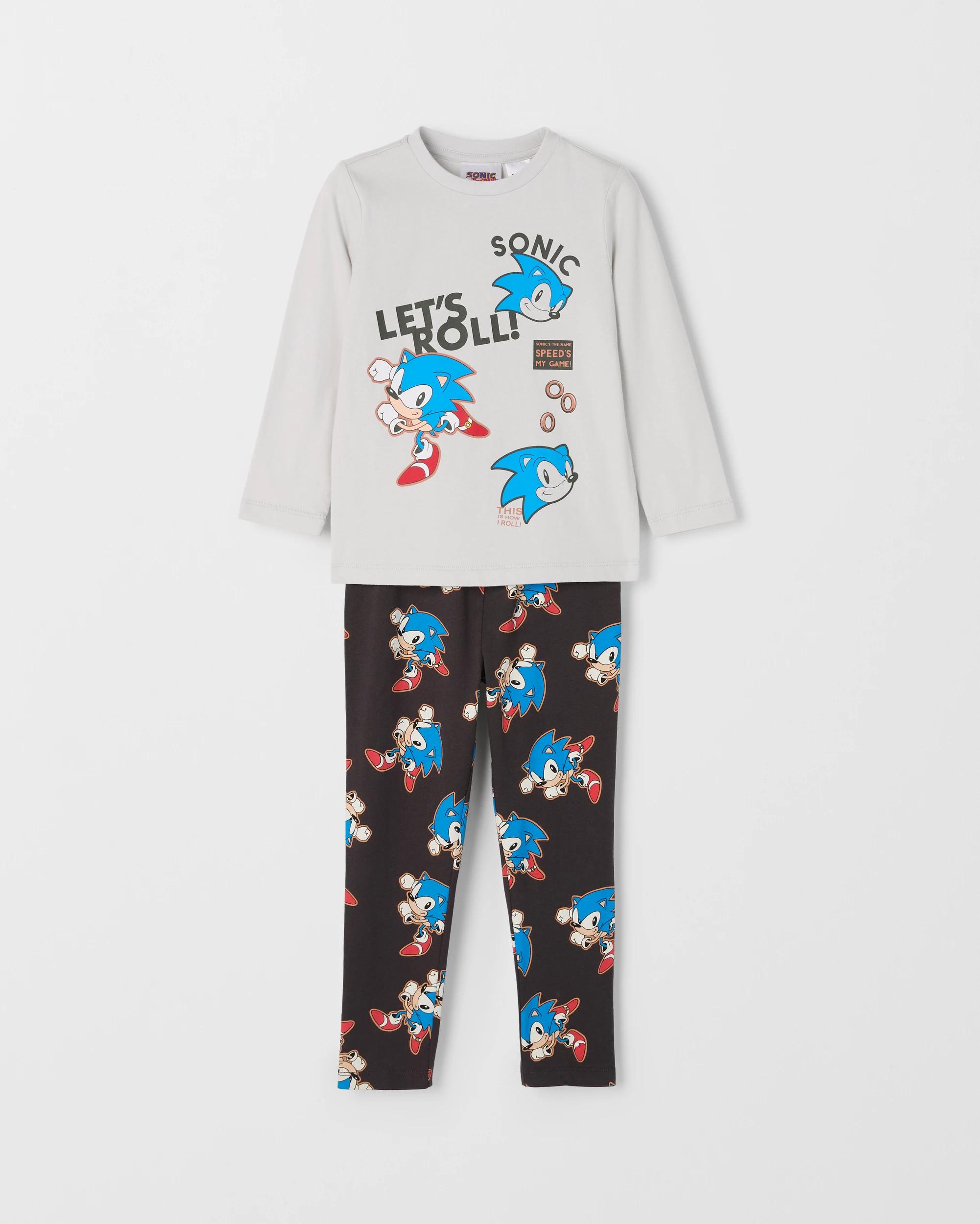 1 Sonic The Hedgehog Australian Cotton Younger Boys Knit Pyjama Set SONIC, 1 of 3