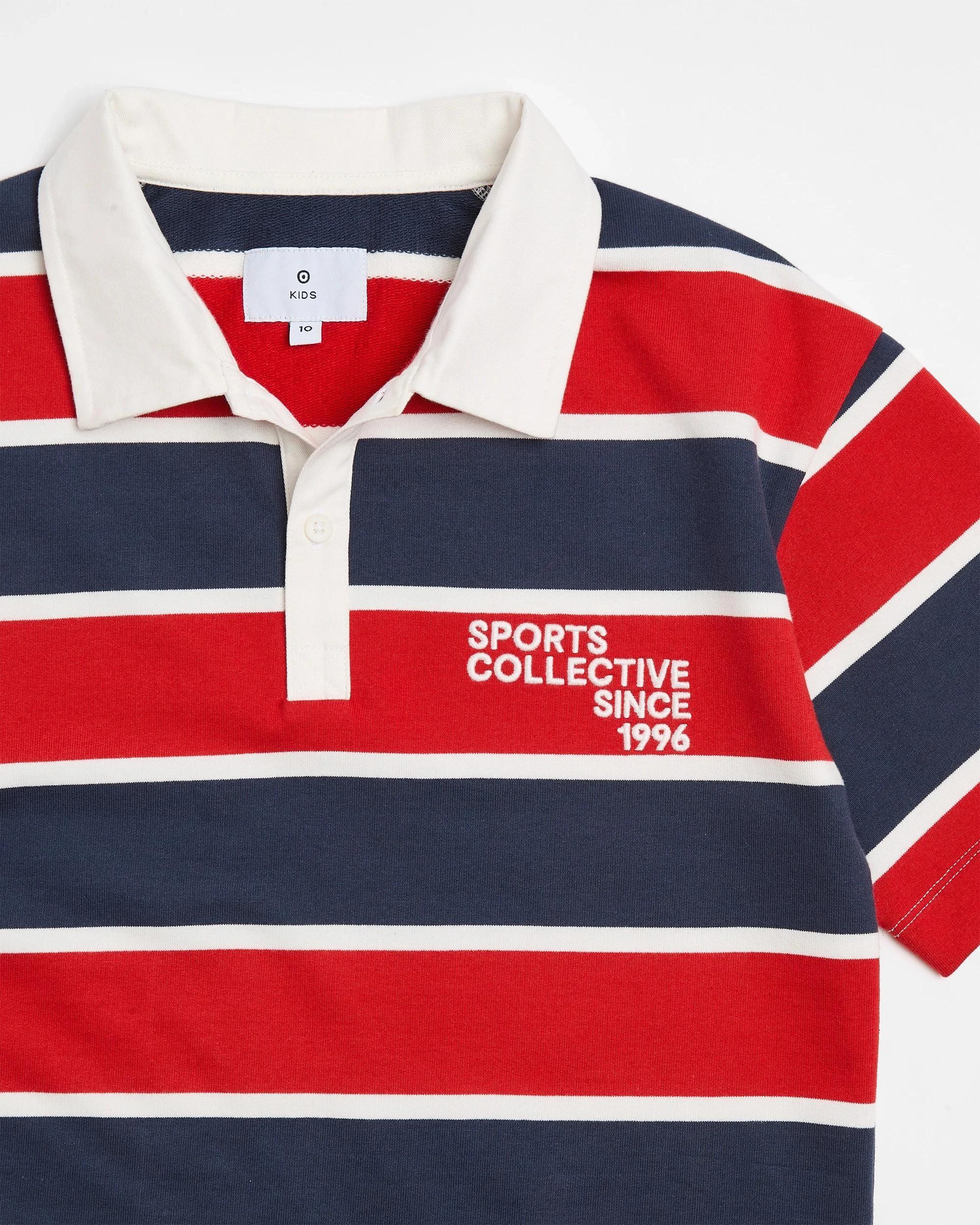 5 Target Short Sleeve Rugby Top RED, 5 of 5