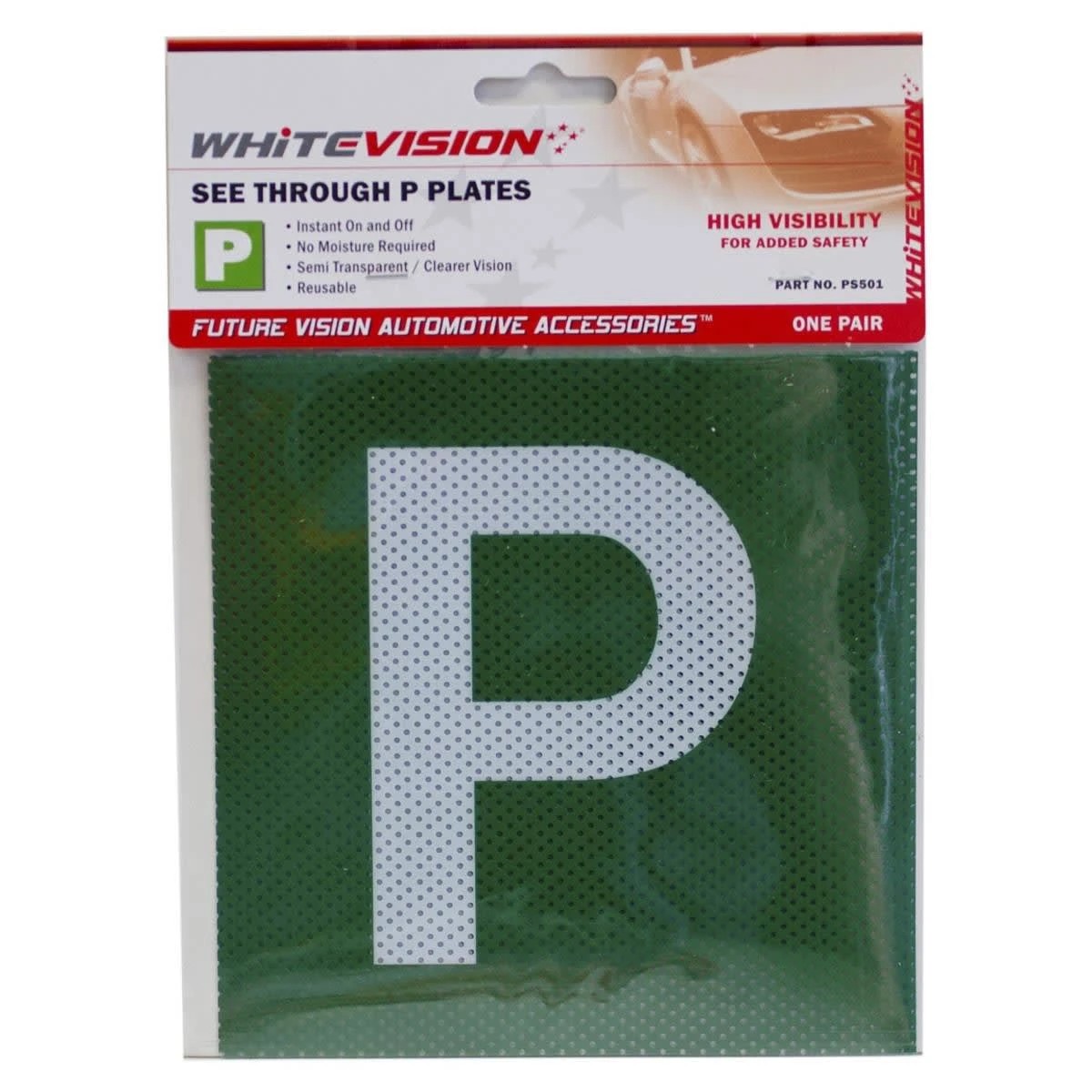 1 Whitevision See Through P Plates - VIC/WA, 1 of 2