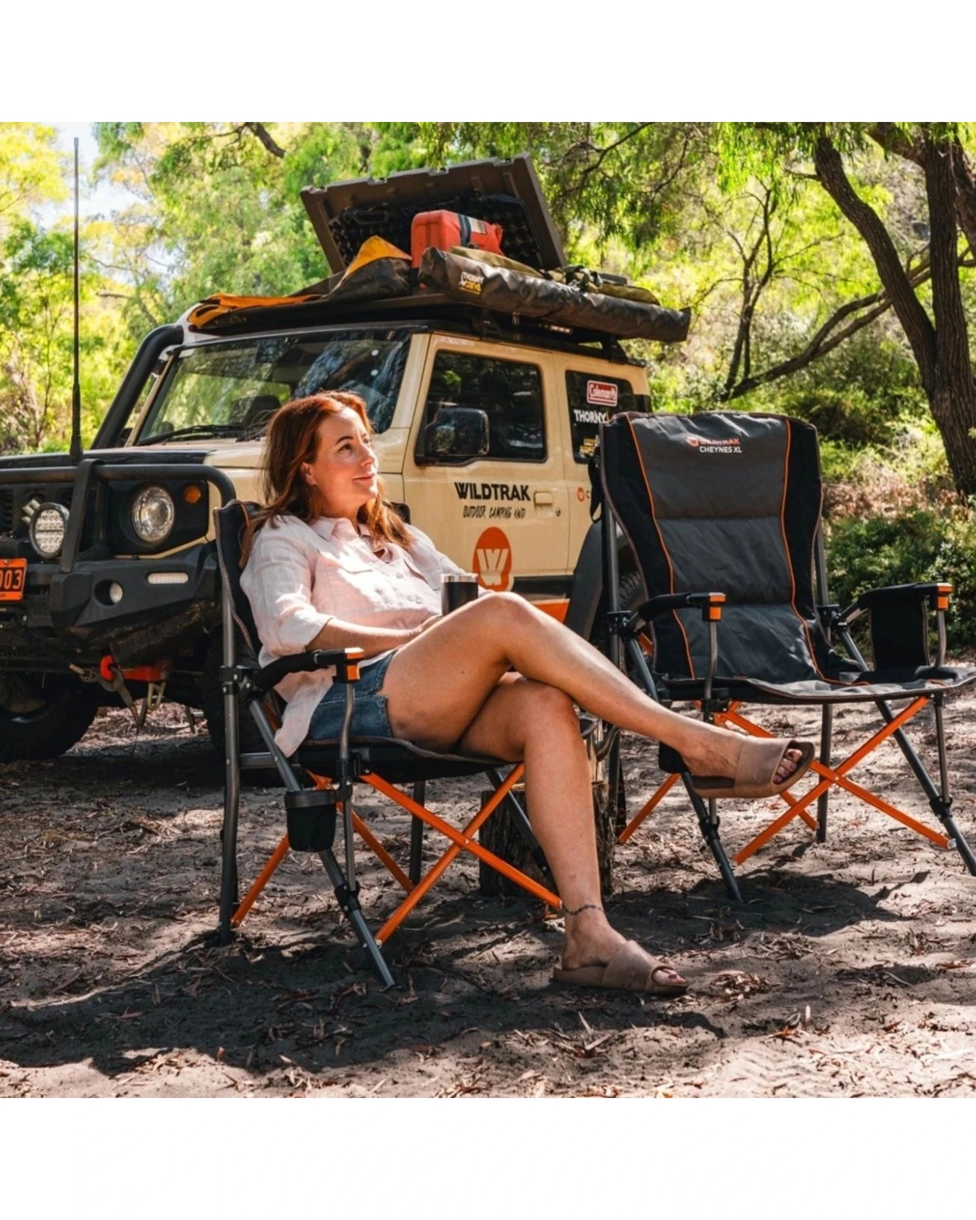 7 Wildtrak Cheynes Solid Arm Chair Dlx 200Kg Outdoor Camping Cup Holder - Multi, 7 of 9