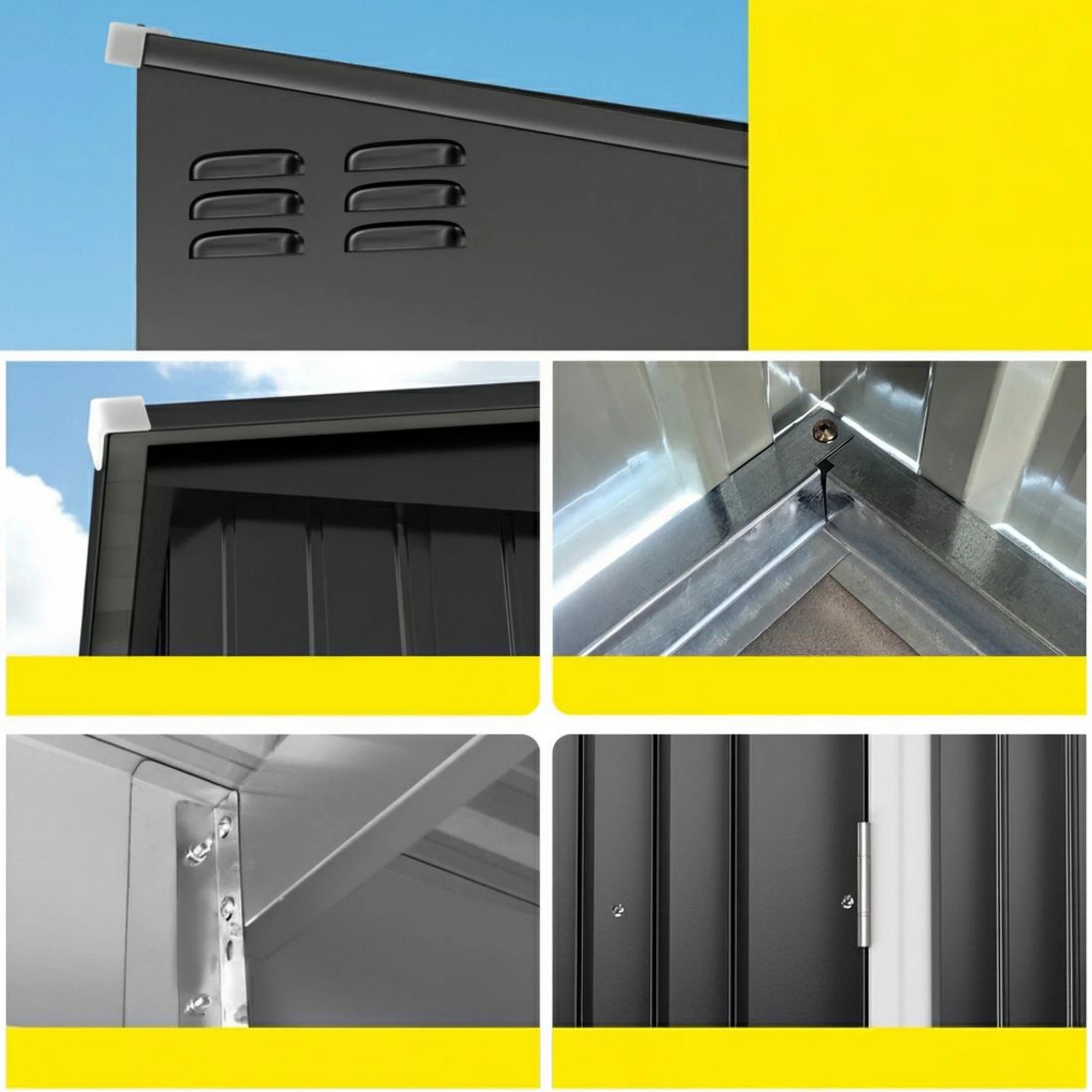 8 Giantz Garden Shed Galvanised Steel Outdoor Storage Shed Workshop House Shelter - Grey, 8 of 8