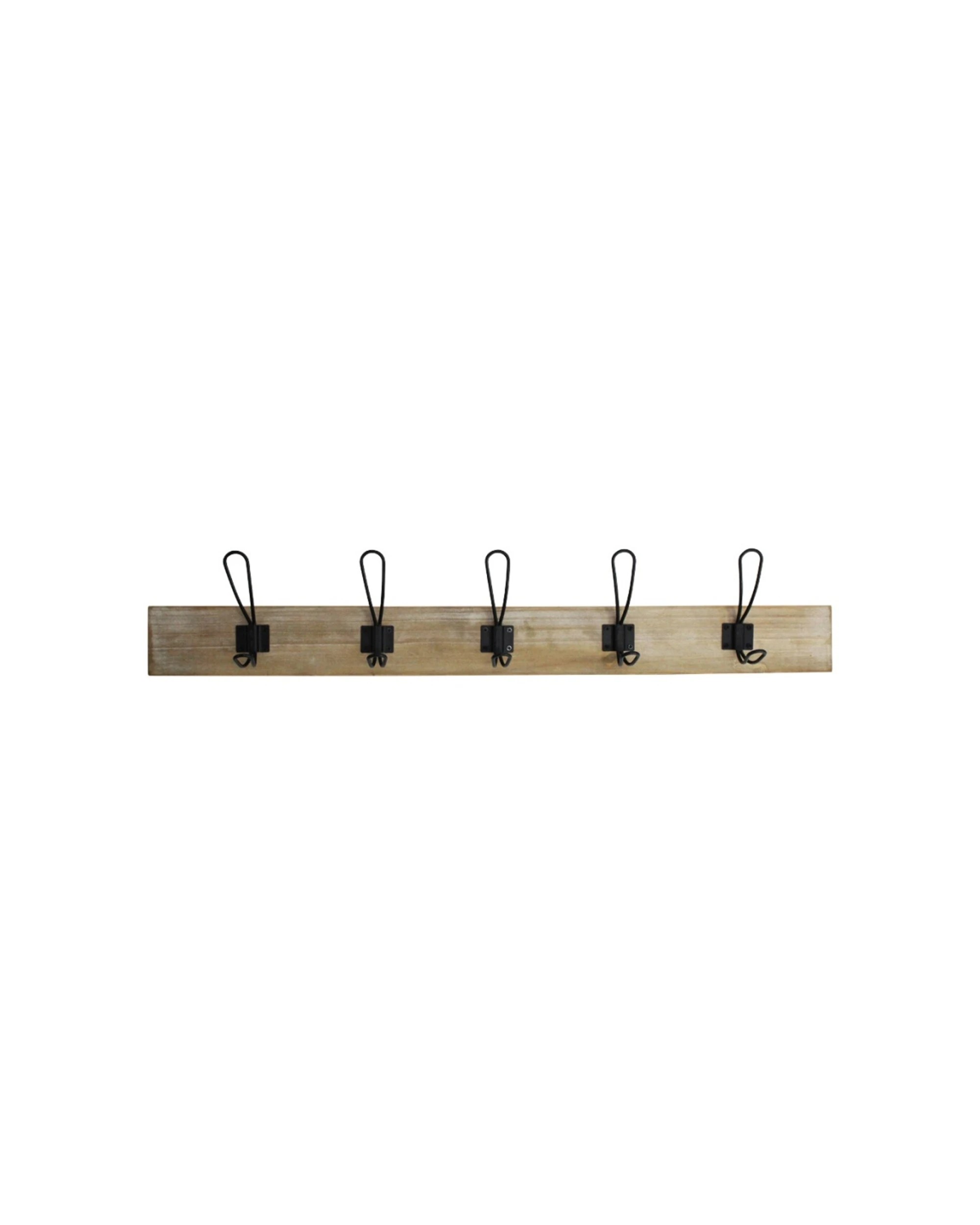 1 LVD Five Hook Coat Rack Wooden Base W Hooks Wall Mounted Home Organisation - Multi, 1 of 1