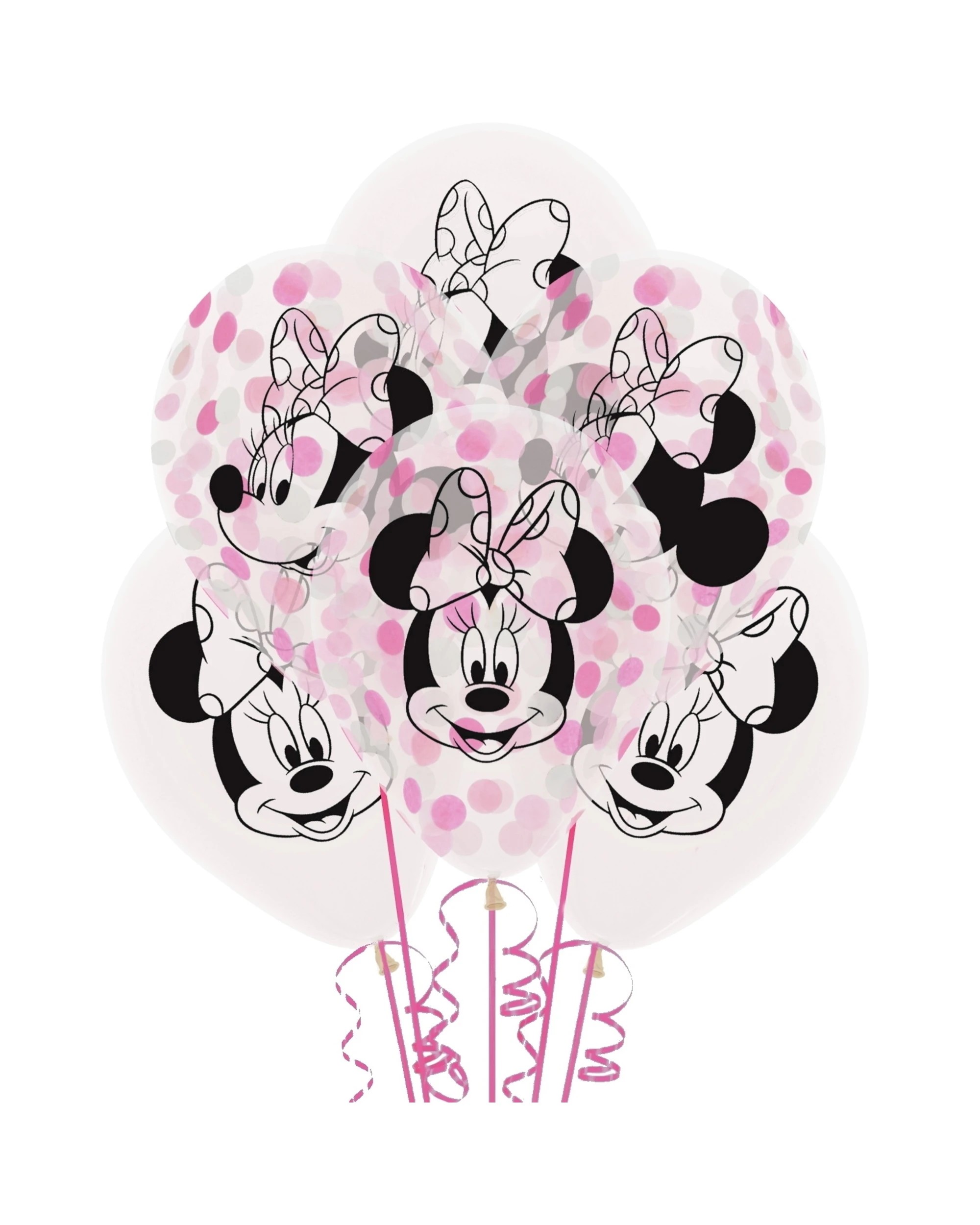 1 Disney Minnie Mouse Forever Latex Confetti Balloons Pack of 6, 1 of 1