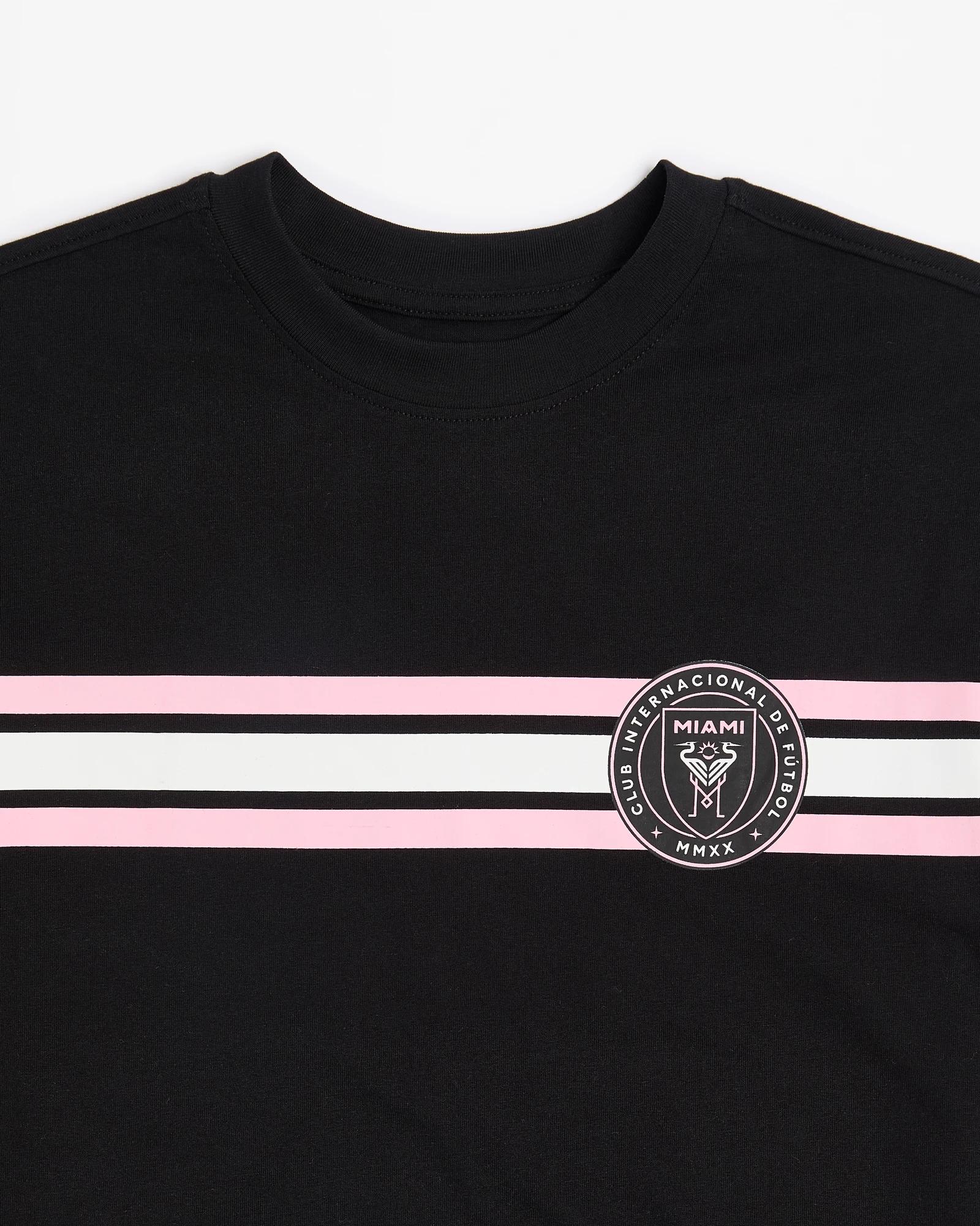 5 Messi Boys' Cotton T-shirt With Miami Print, Black, Size 10 BLACK, 5 of 5