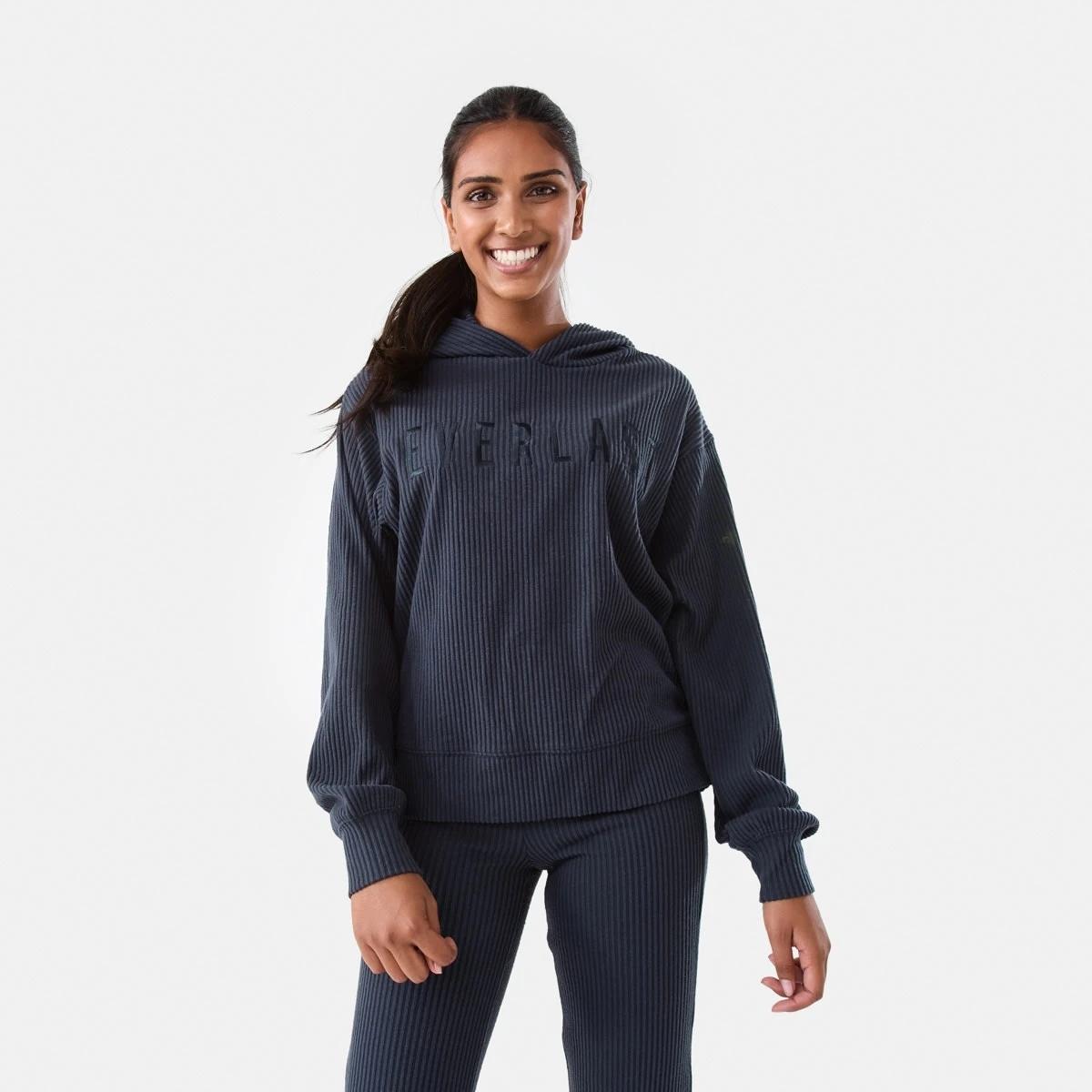 1 Everlast Womens Ribbed Luxe Hoodie Wshed Navy, 1 of 6