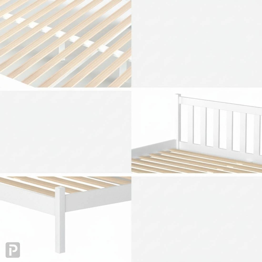 5 Artiss Bed Frame Queen Size Wooden Platform with 2 Storage Drawers - White, 5 of 6