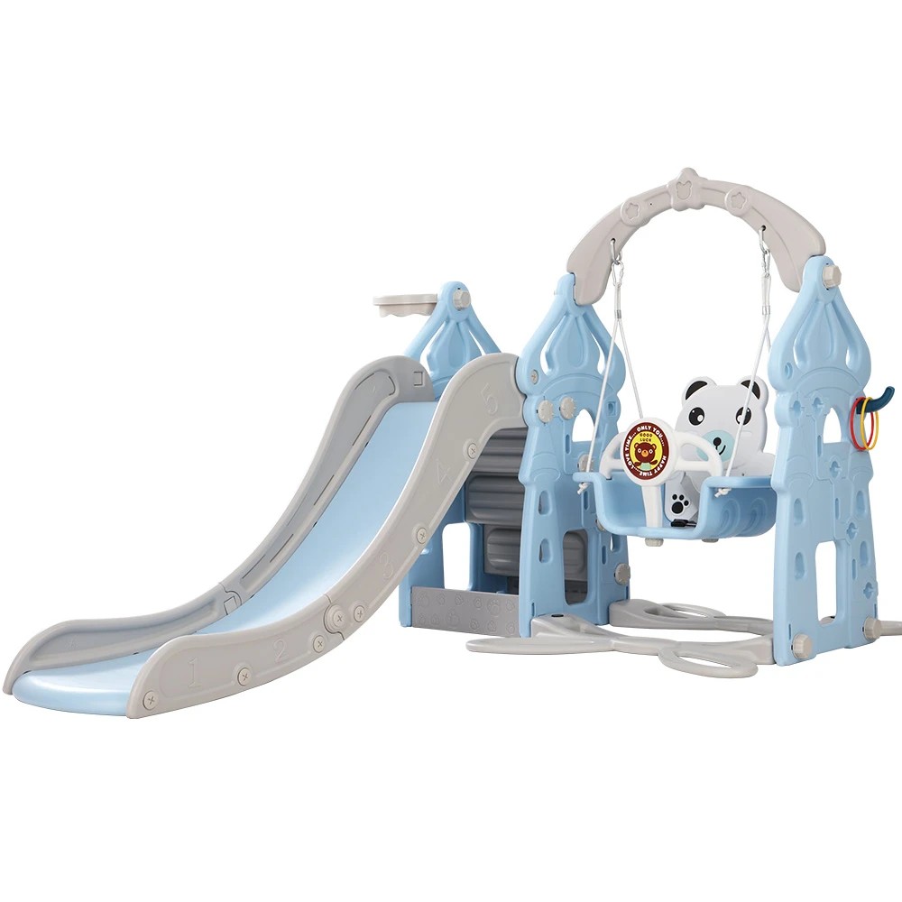 1 Keezi Kids Slide Swing Set Basketball Hoop Rings Outdoor Playground 170cm - Multi, 1 of 5
