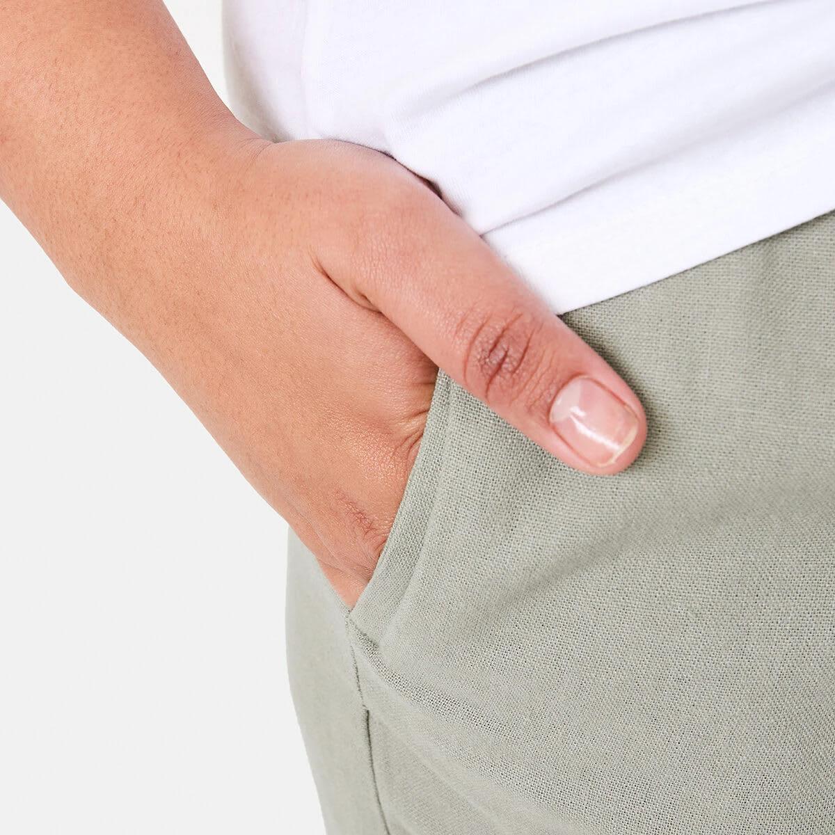 5 Curve Pull On Linen Blend Pants Soft Khaki, 5 of 5