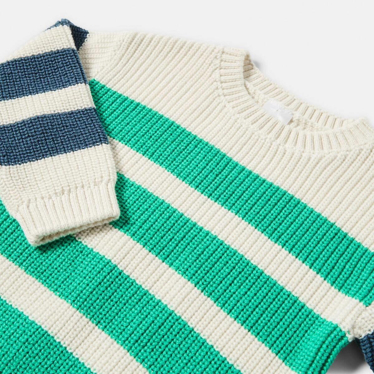 3 Stripe Rib Knit Top Grn Stripe, 3 of 3