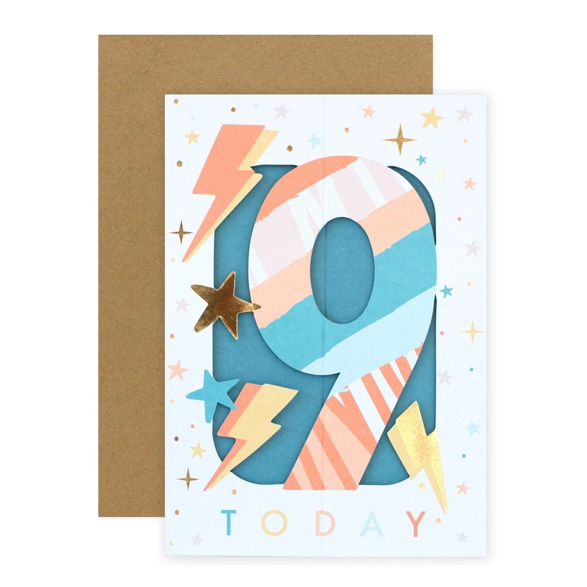 1 Connections from Hallmark 9th Stand-Up Birthday Card - Stars and Lightening Bolts, 1 of 3