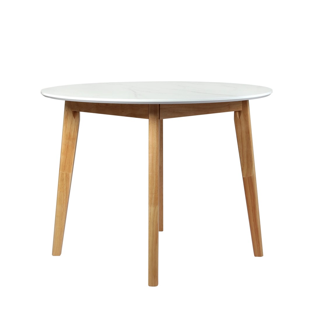 2 Levede Dining Table Round Rubberwood Base Kitchen Cafe Restaurant White 100cm, 2 of 7