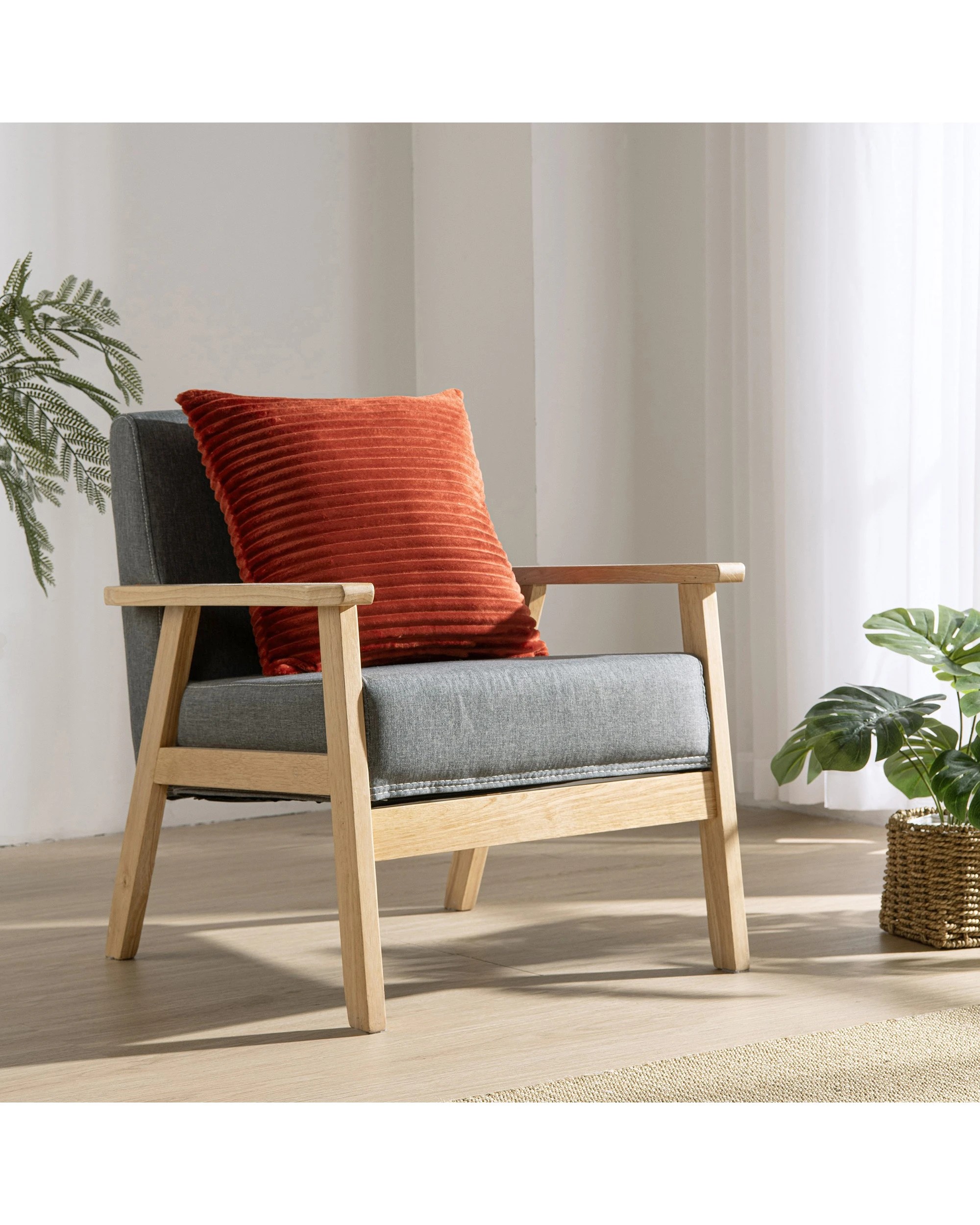 6 Dreamaker Signature Embossed Corduroy Fleece Cushion 45x45cm - Rust Red, 6 of 7