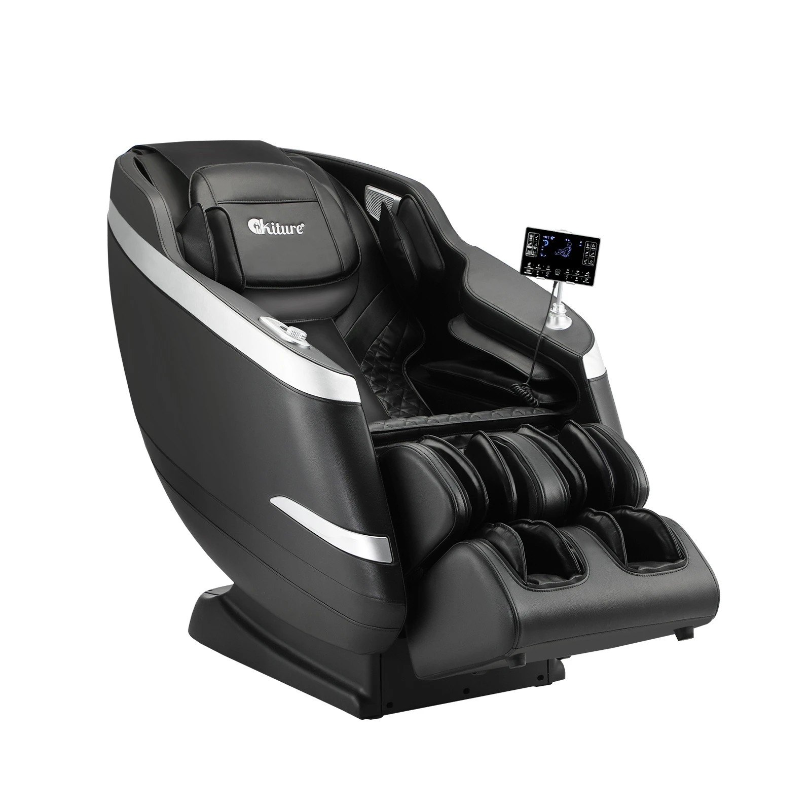 1 Oikiture 4D Electric Massage Chair Recliner SL Track Full Body Massager Heated - Black, 1 of 6