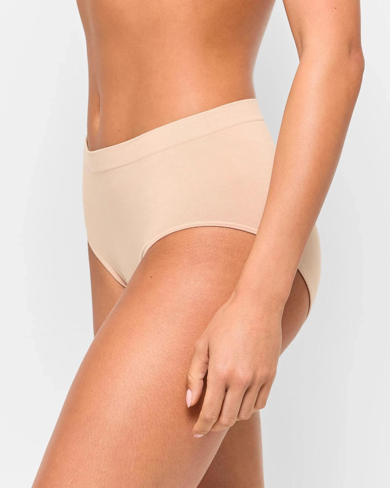 3 Target Australian Cotton Blend 2 Pack Seamfree Midi Briefs LATTE, 3 of 4