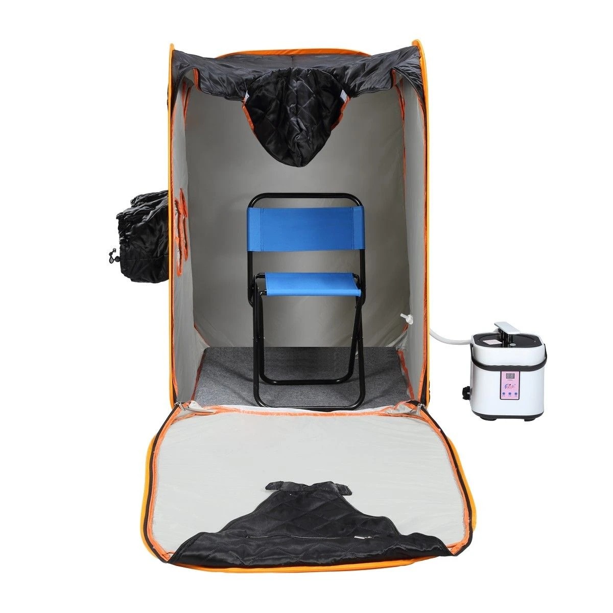 1 Ausway Portable Steam Sauna Pop Up Home Spa Steamer Tent - Black, 1 of 10