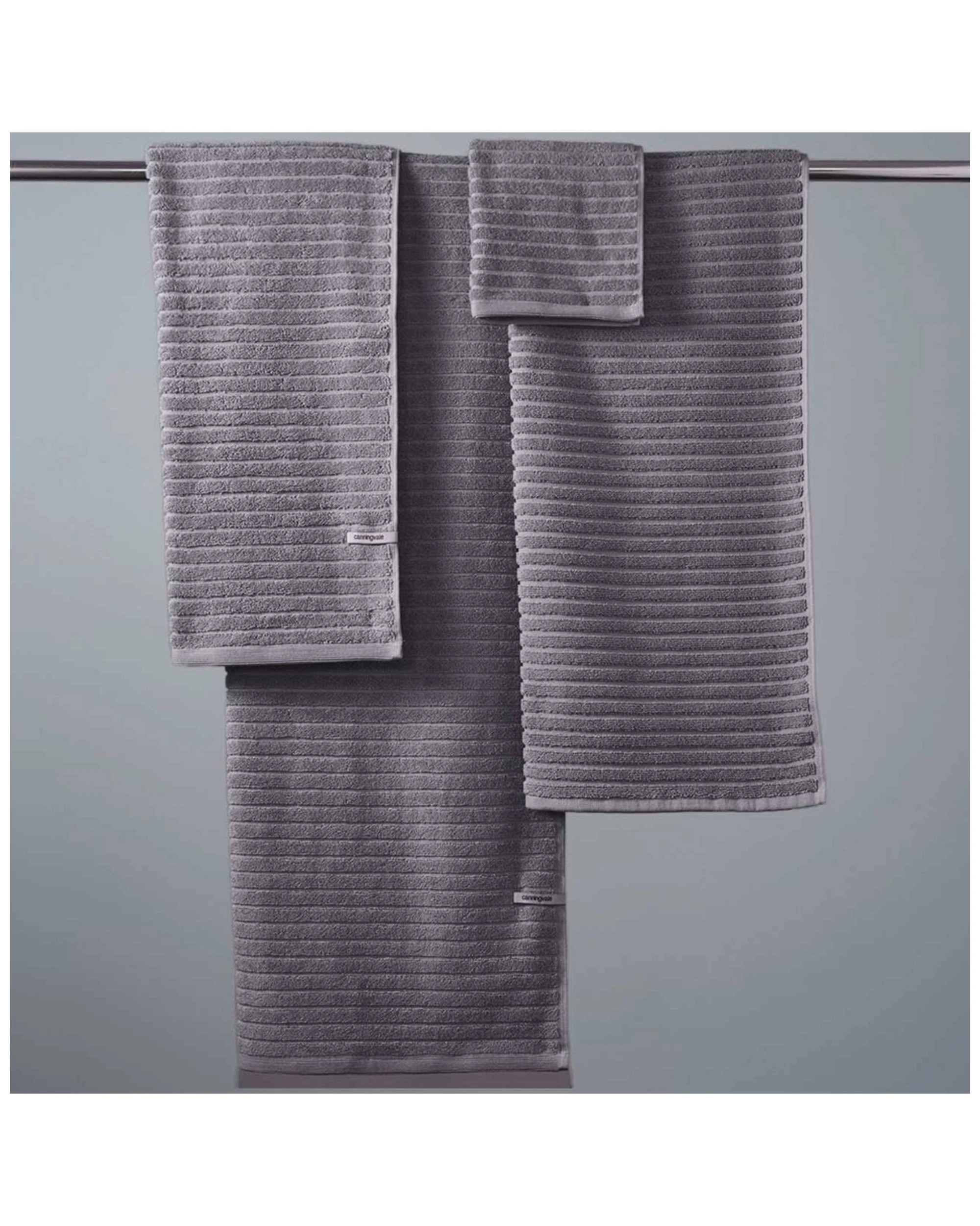 4 Canningvale 6pc Cotton Bamboo Quick Drying Rib Towel Set Porcini
 - Grey, 4 of 4