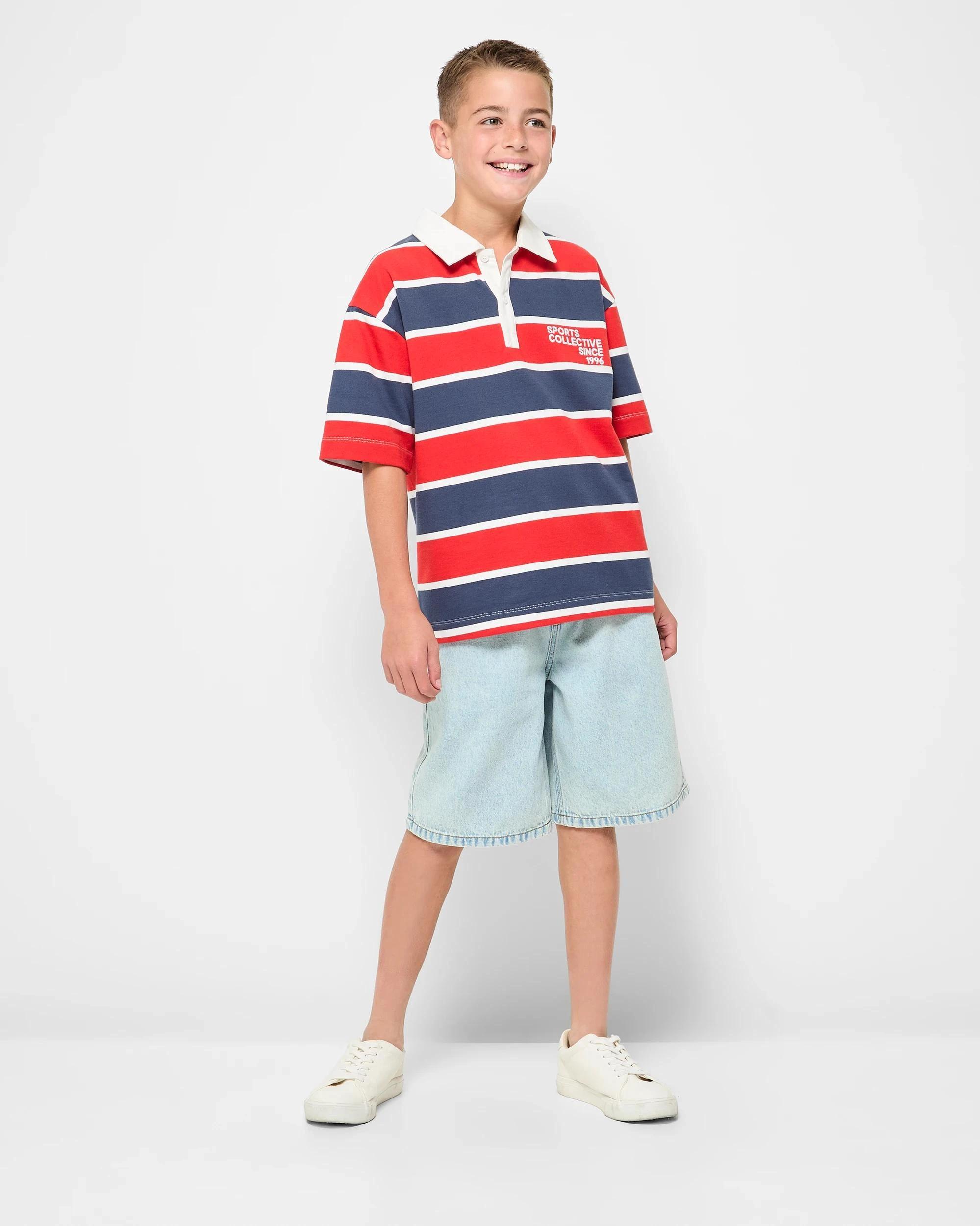 2 Target Short Sleeve Rugby Top RED, 2 of 5