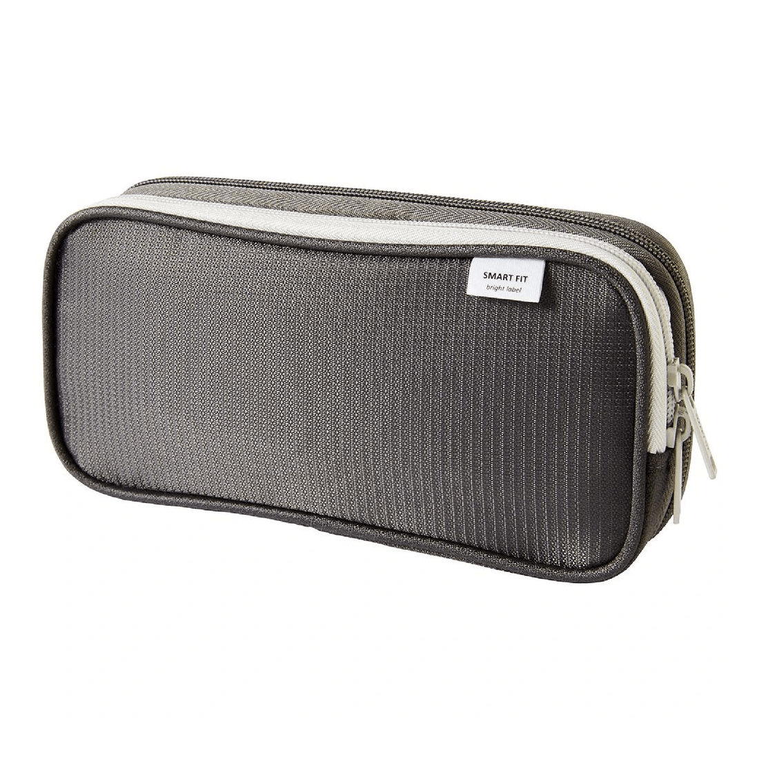 1 Smart Fit Twin Zip Pencil Case Black, 1 of 8