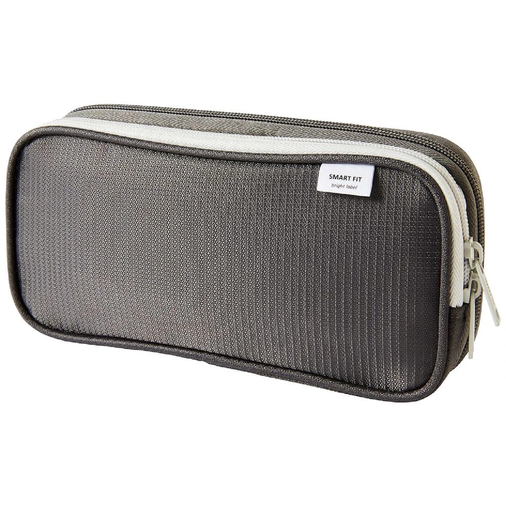 1 Smart Fit Twin Zip Pencil Case Black, 1 of 8