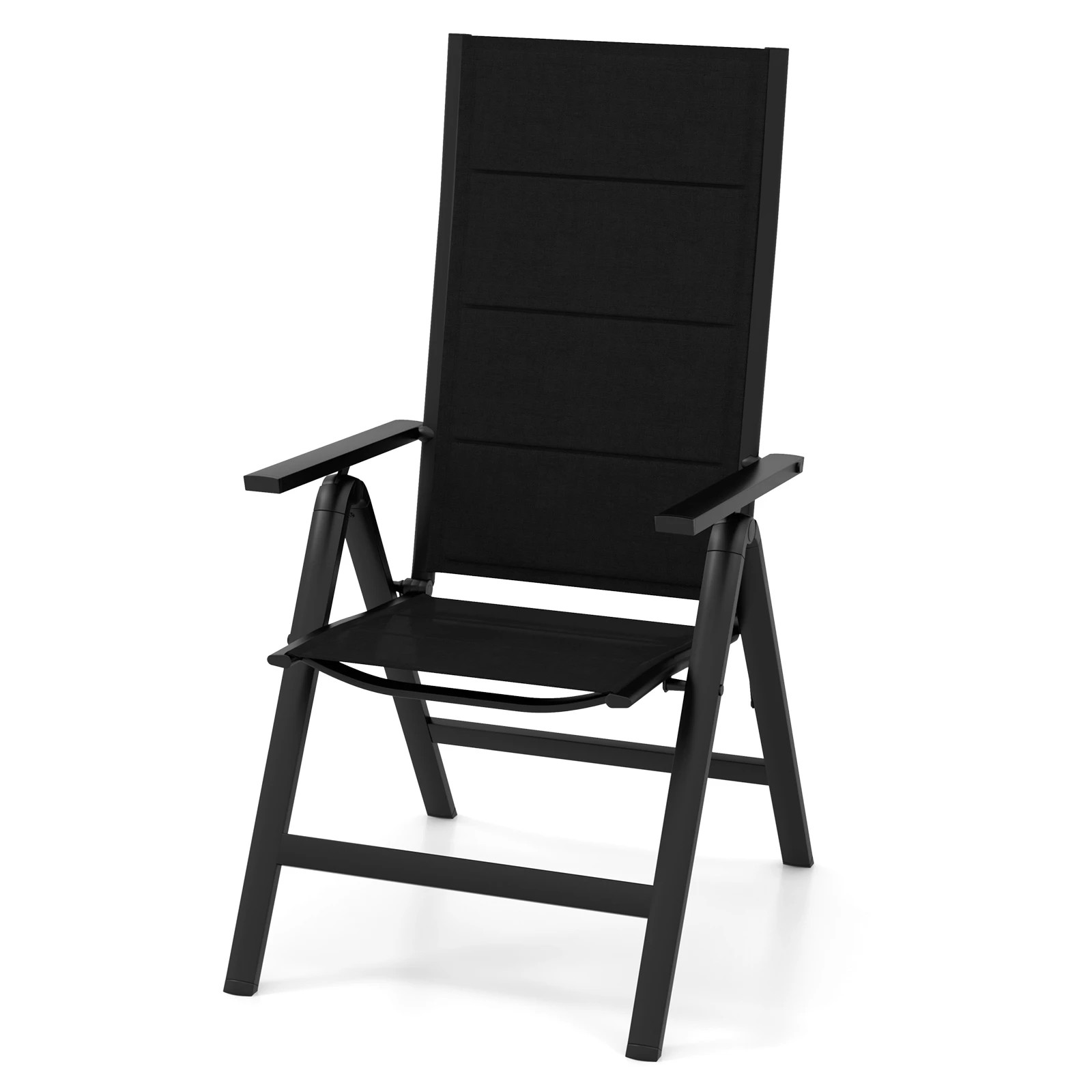 1 Costway Folding Outdoor Chair Portable Dining Chair Patio Armchair Porch Pool Camping - Black, 1 of 1