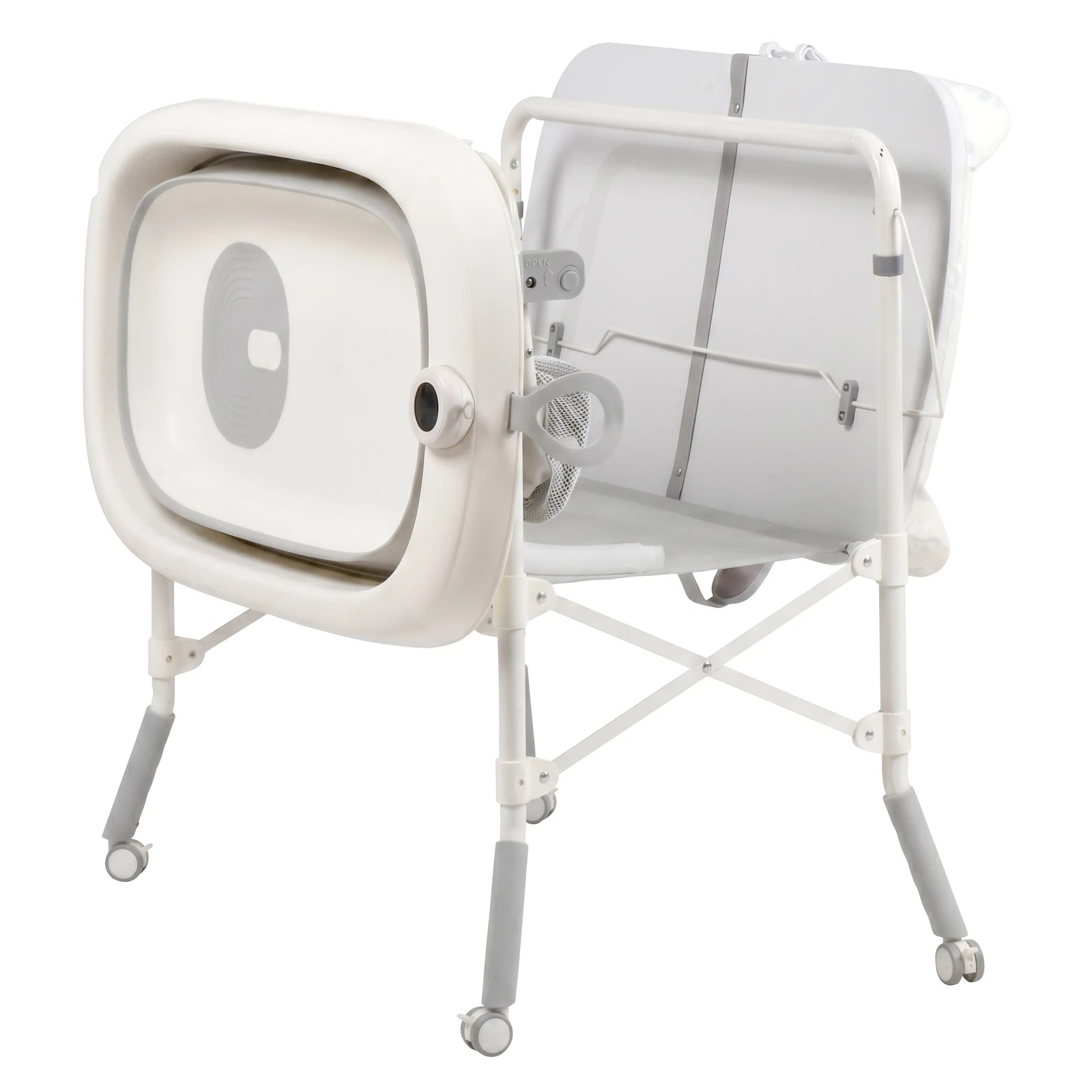 6 Advwin Foldable Baby Bathtub & Changing Table with Storage Rack & Side Basket - White, 6 of 7