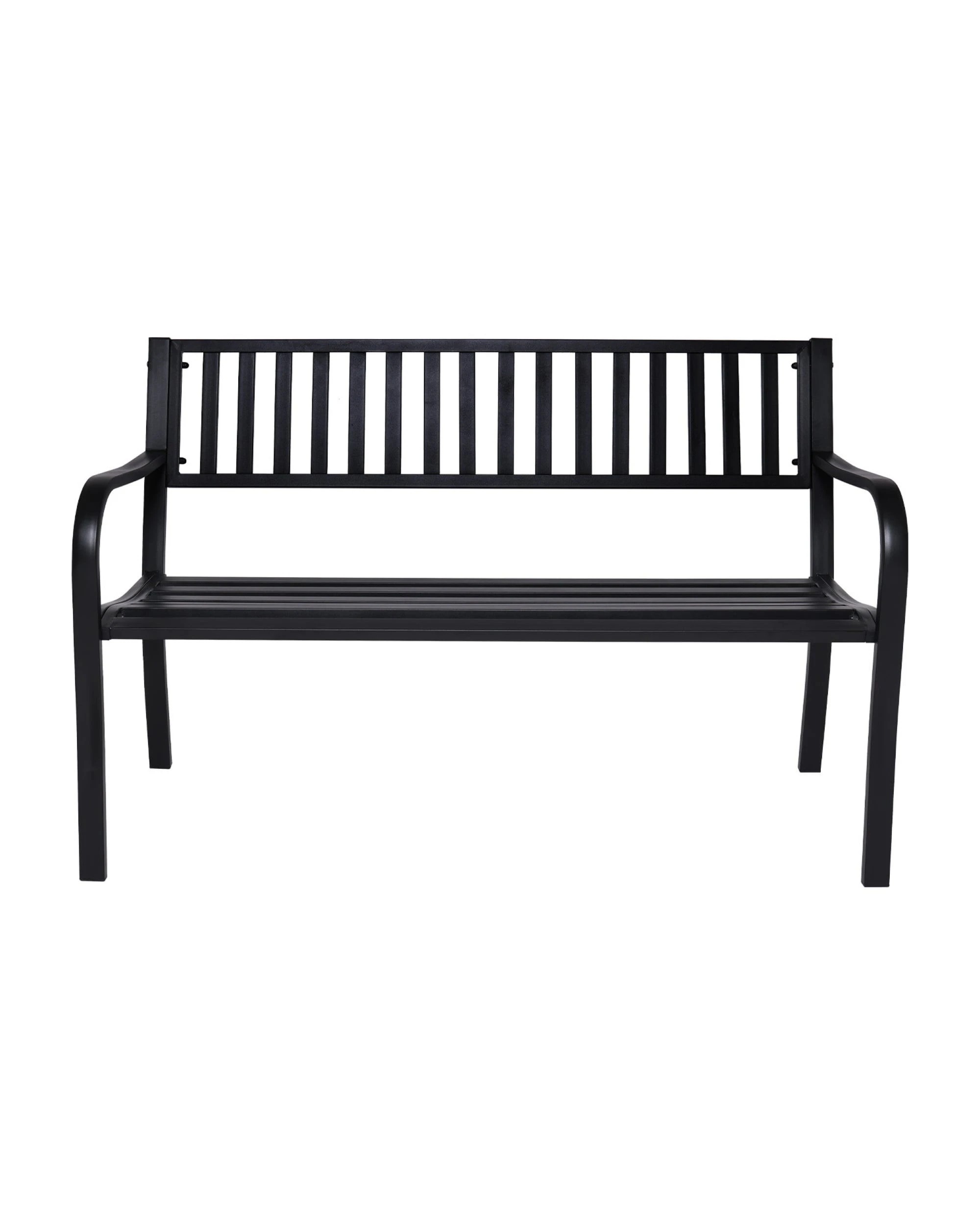 7 Wallaroo Steel Outdoor 2 to 3 Seater Garden Bench Rust Resistant Cast Iron 300kg Capacity - Black, 7 of 10