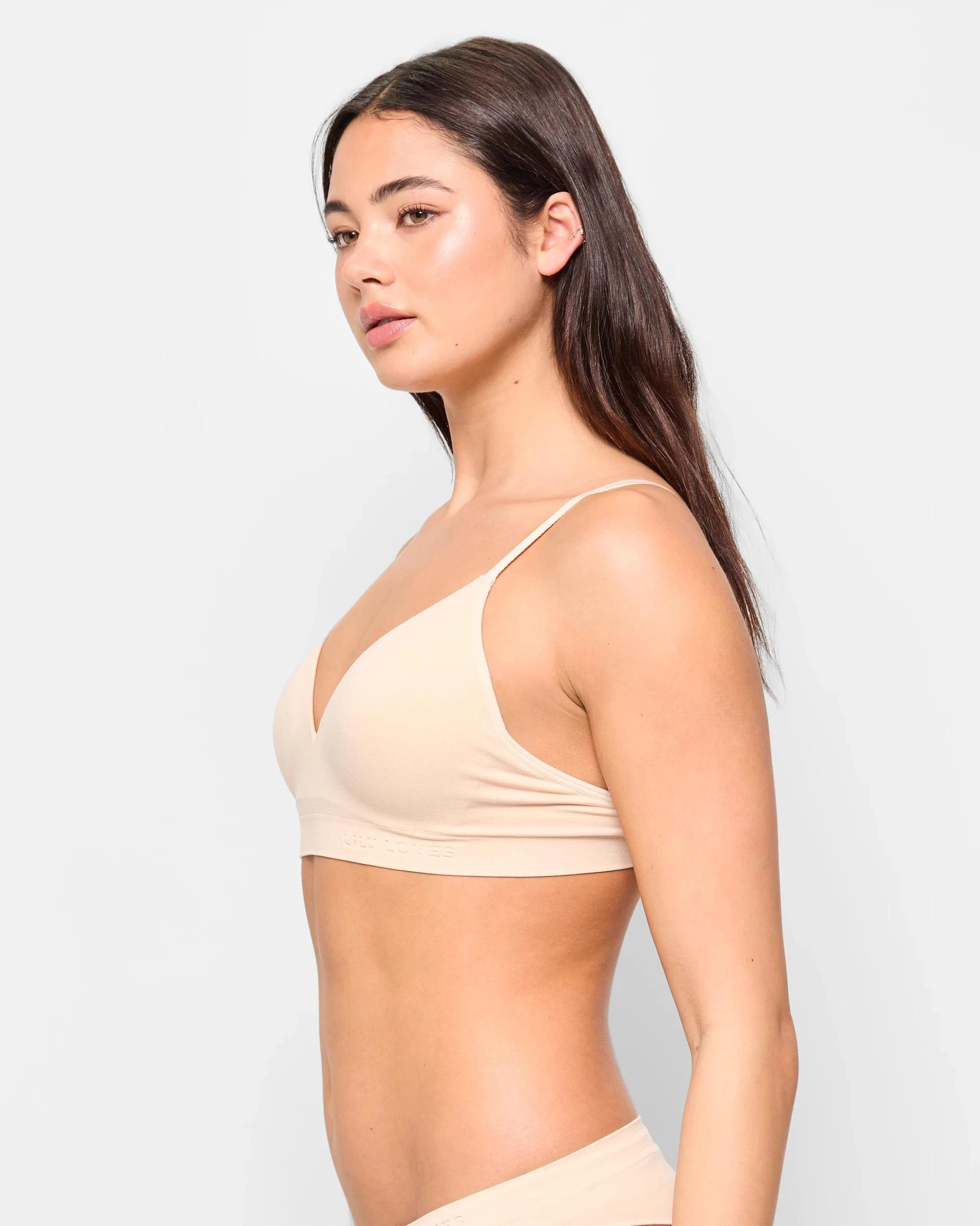 3 Seamfree Embossed Wirefree T-Shirt Crop Bra - Lily Loves BARE BEAUTY, 3 of 4