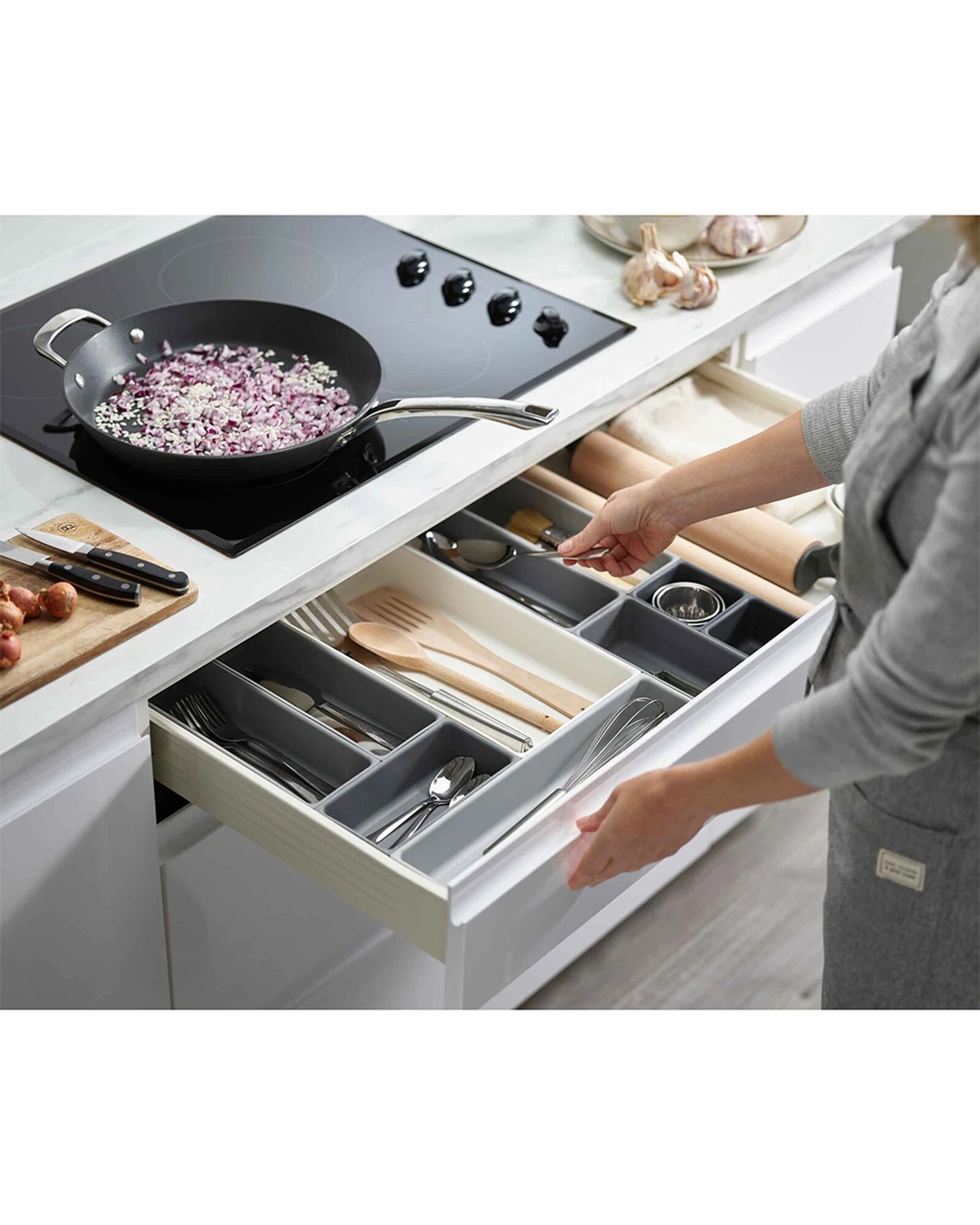 2 Joseph Joseph Blox 10pc Modular Drawer Spoon Fork Utensil Organiser Set - Multi, 2 of 6